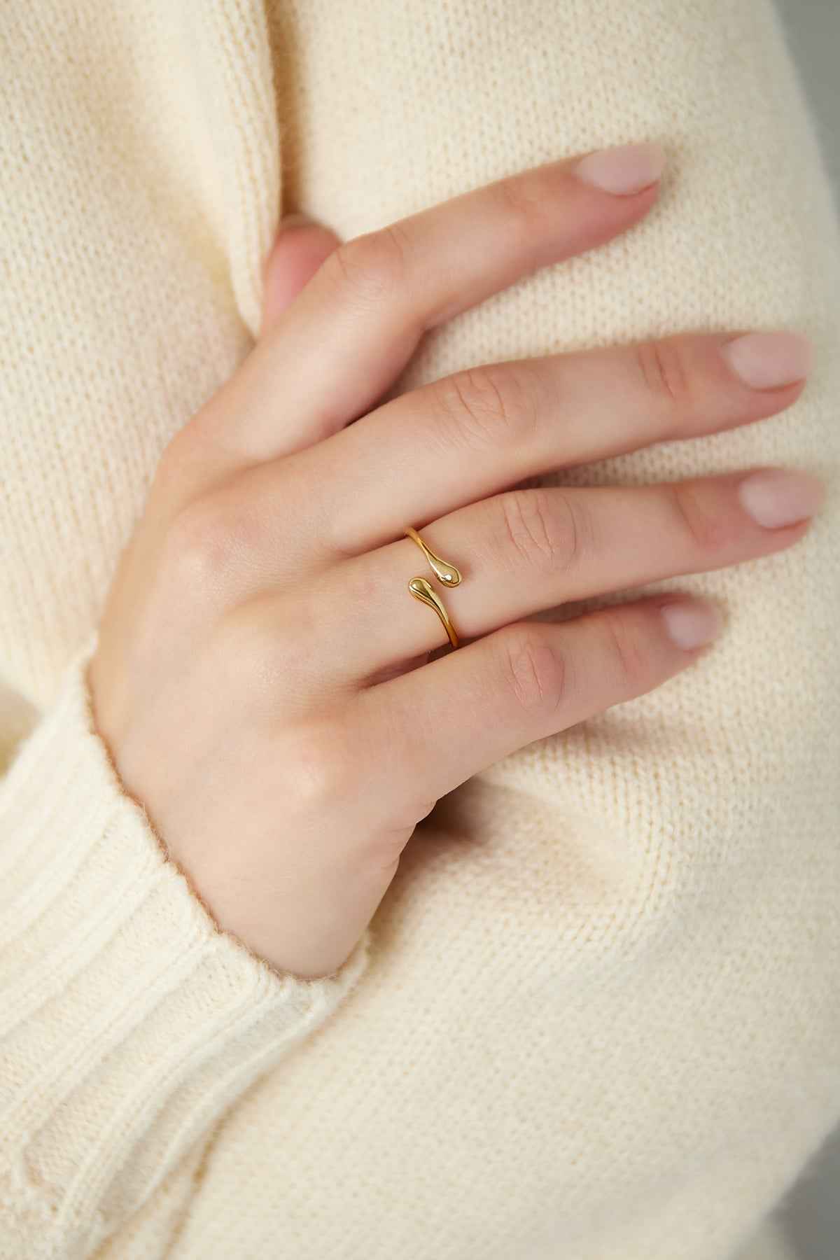 Bague Ouverte Ajustable Acier Inoxydable - Design Minimaliste Argent & Or Femme