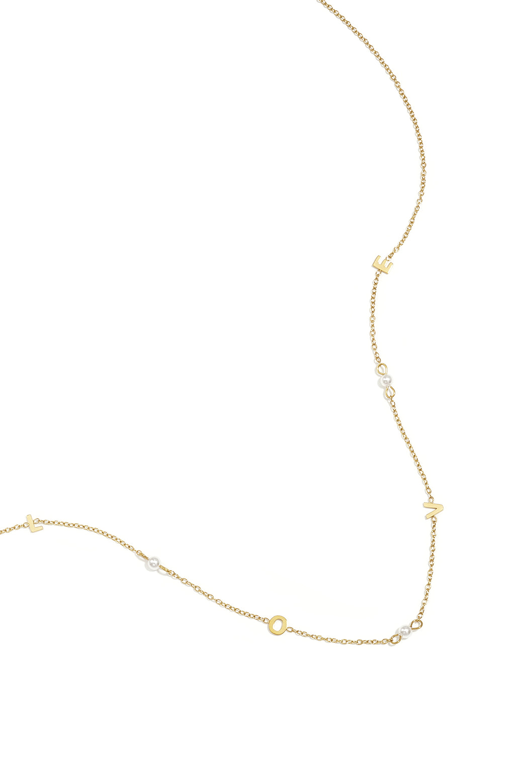 Collier d'amour avec perles acier inoxydable