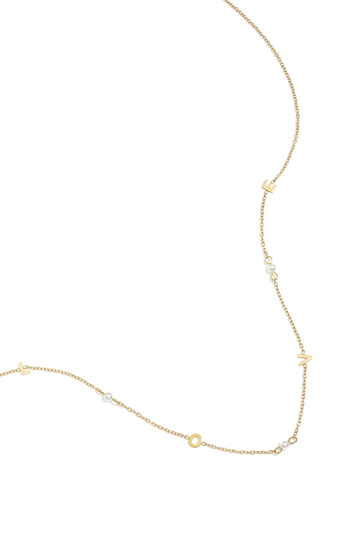 Collier d'amour avec perles acier inoxydable
