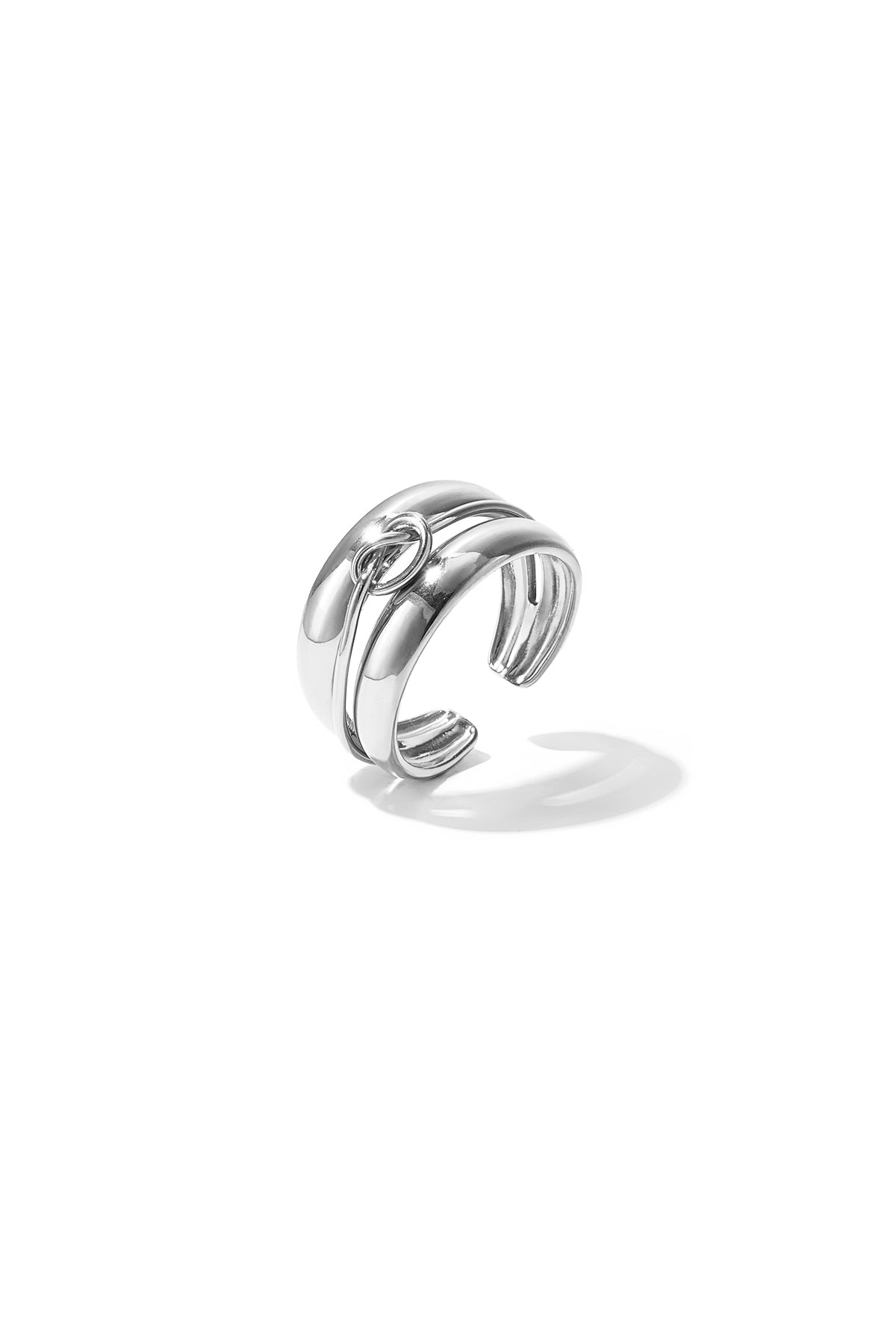 Bague à plusieurs rangs avec détail torsadé minimaliste