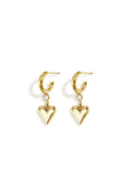 Boucles D'Oreilles Pendantes Cœur & - Doré - Bijoumani
