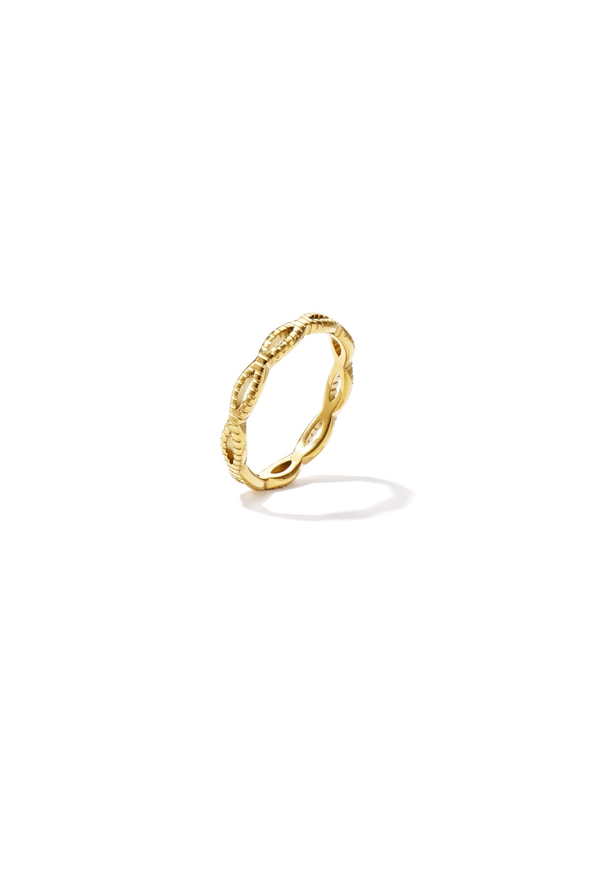 Bague à effet tressé acier inoxydable
