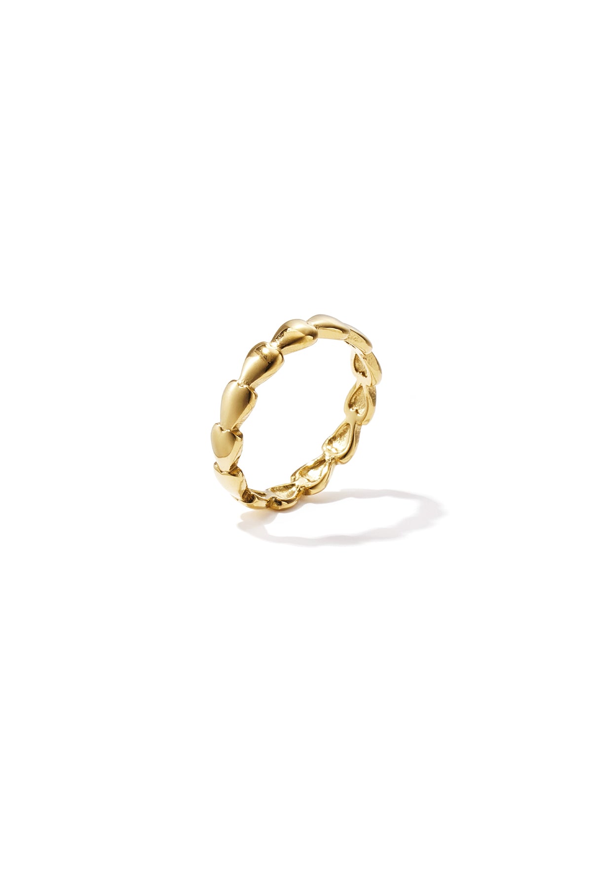 Bague ornée de petits cœurs acier inoxydable