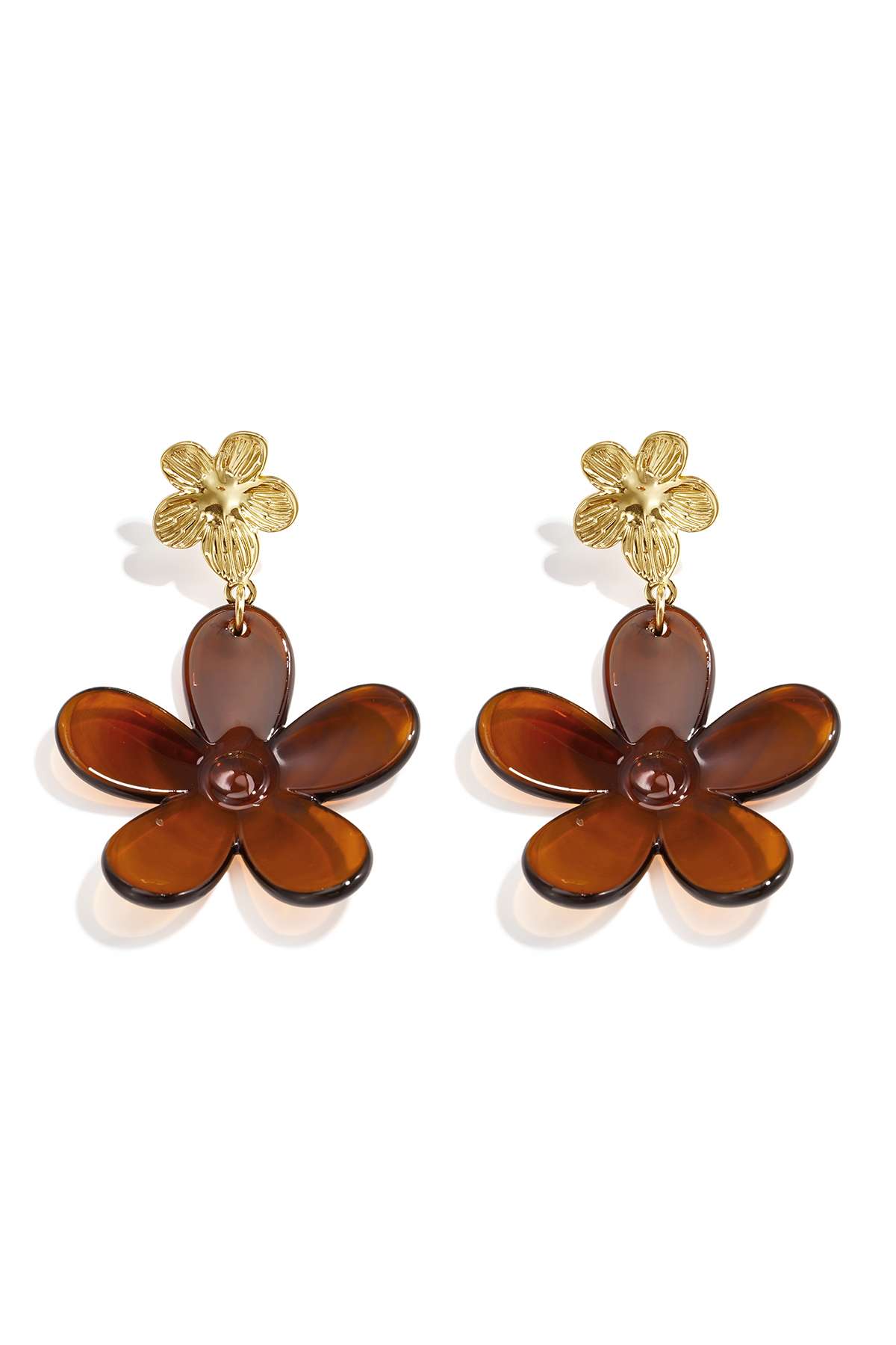 Boucles d'oreilles pendantes en acrylique, motif floral, collection luxueuse pour femmes, idéales pour les fêtes et les réunions.