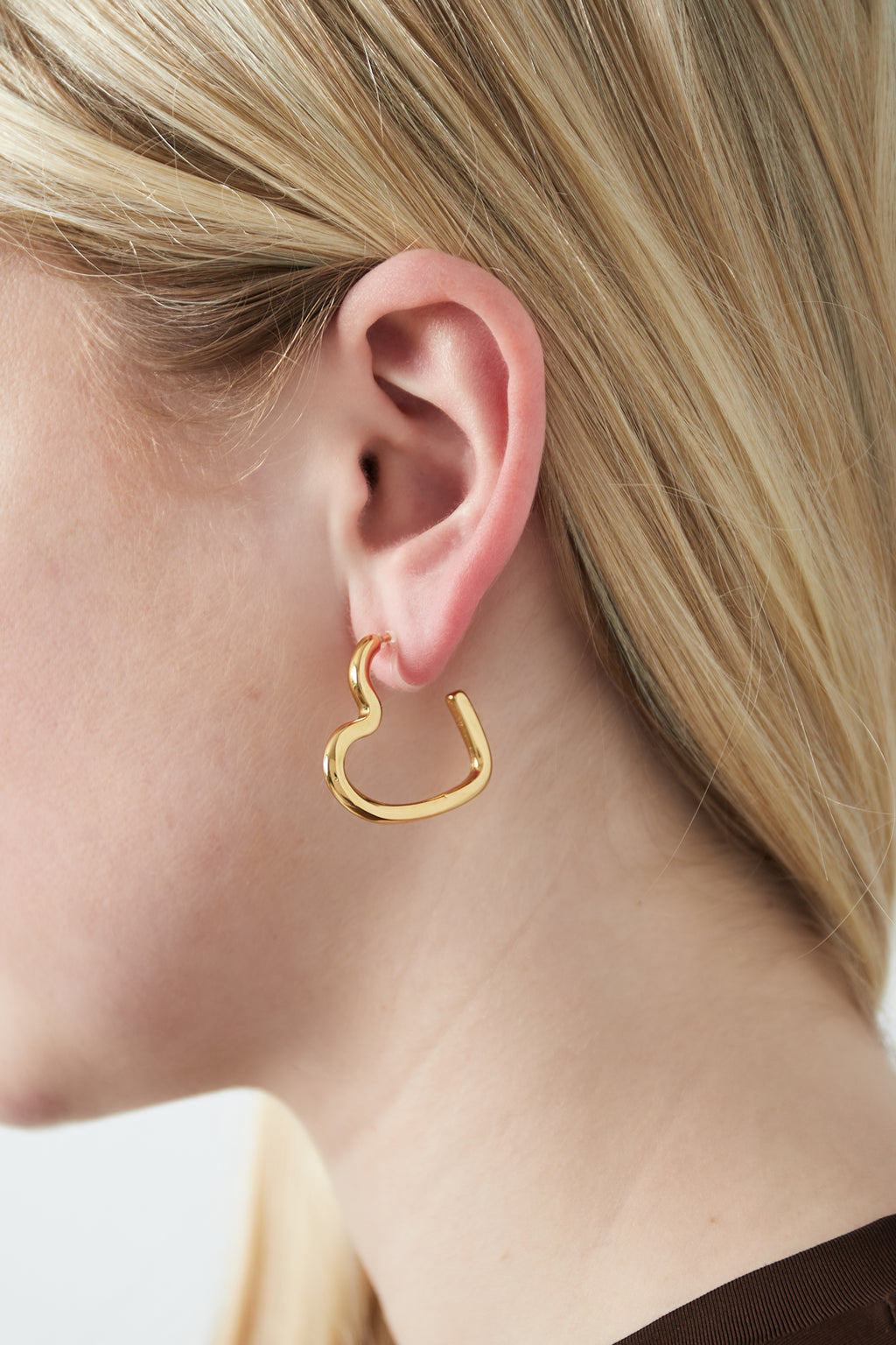 Boucle d'oreille à clip en forme de cœur