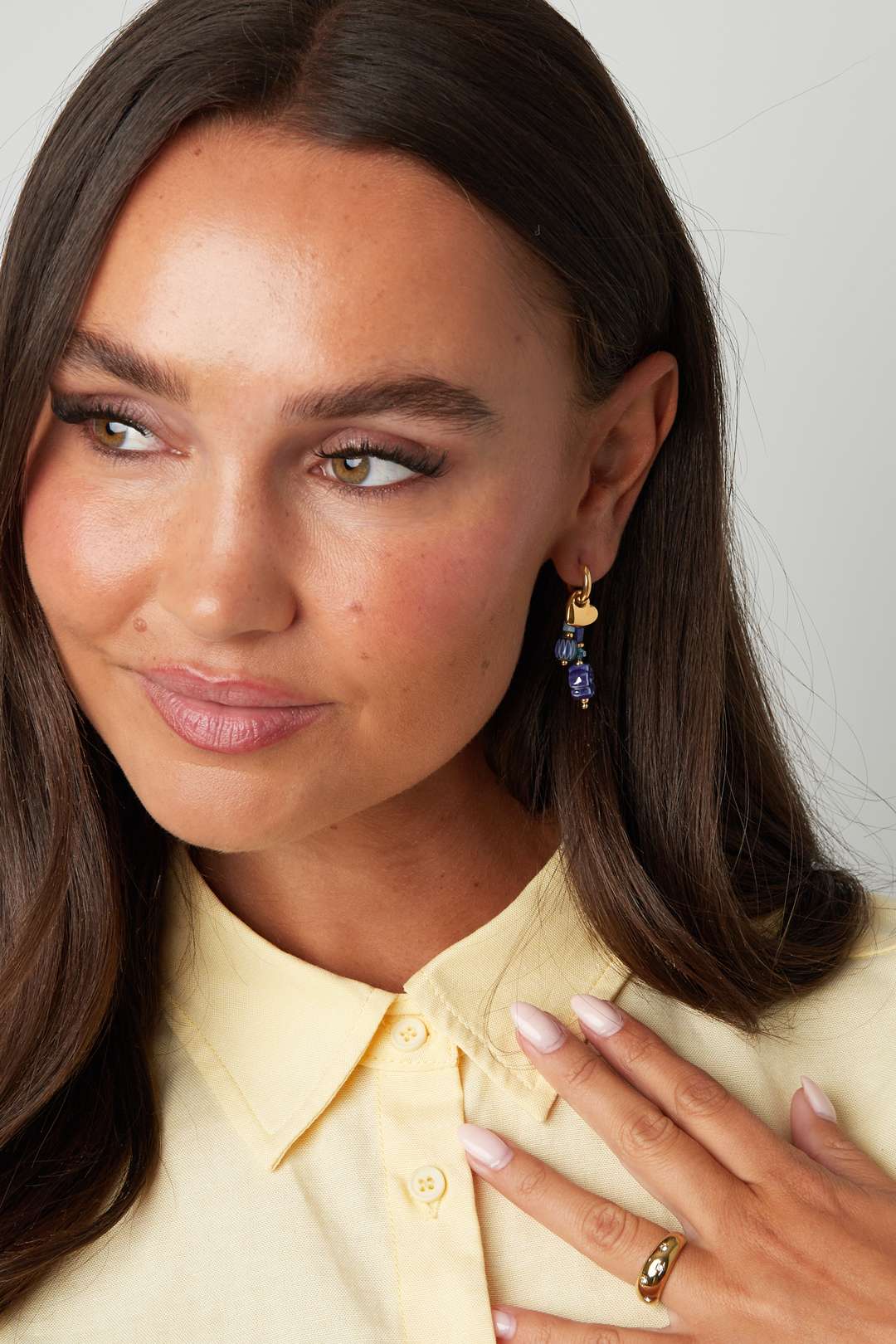 Boucles d'oreilles en perles d'acier inoxydable, style floral, collection Daily Simple, bijoux pour femmes