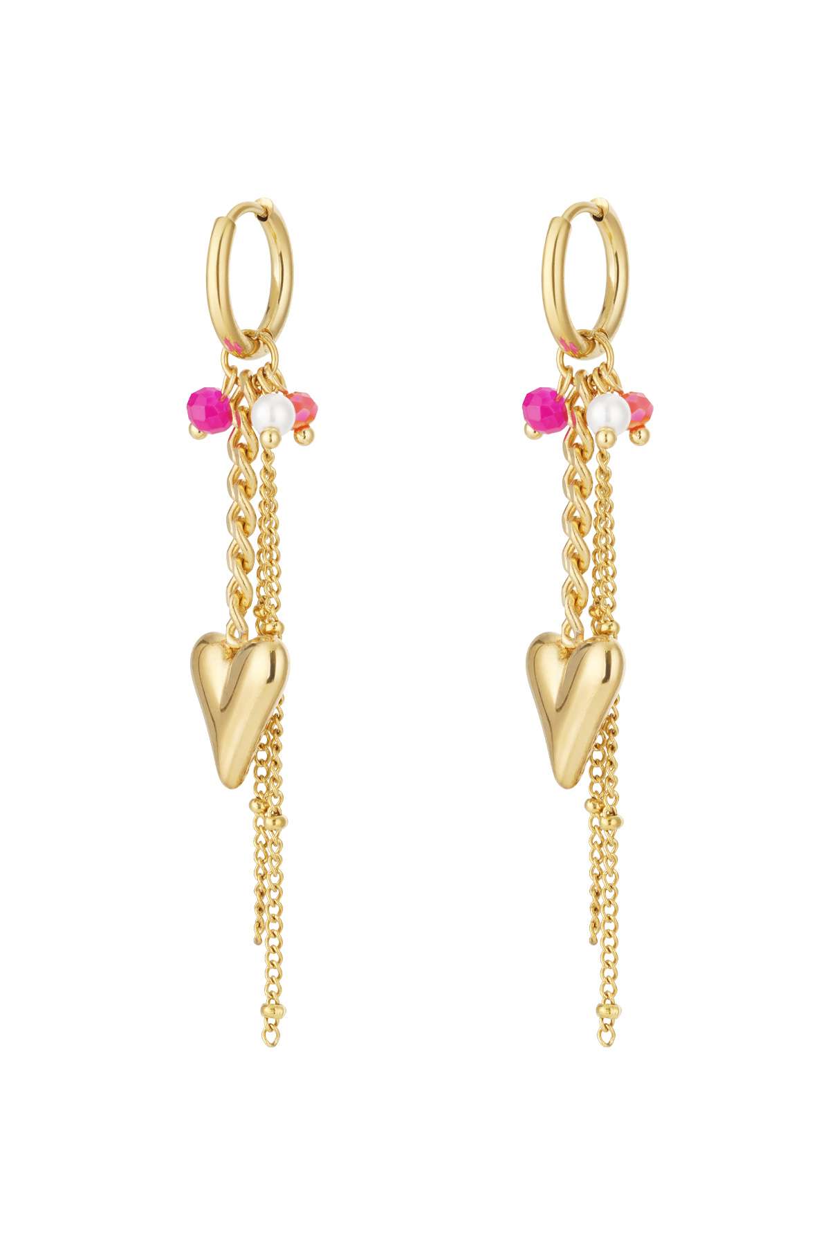 Boucles d'oreilles pendantes en forme de cœur