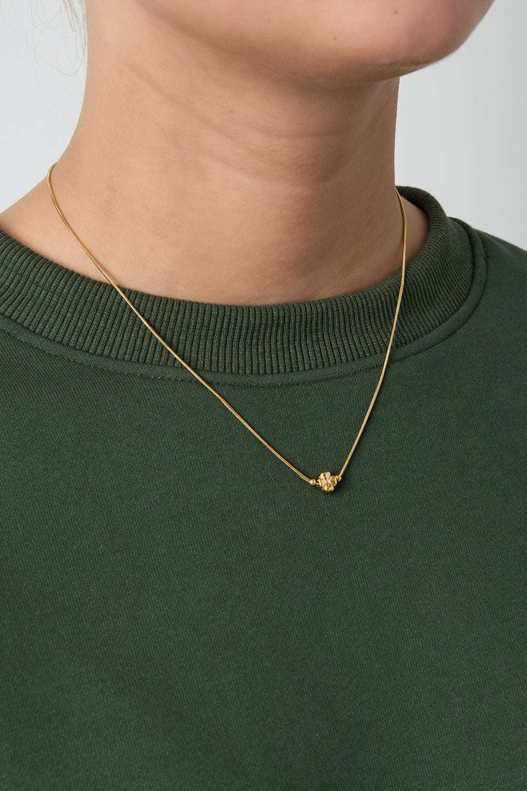Collier minimaliste avec un trèfle acier inoxydable