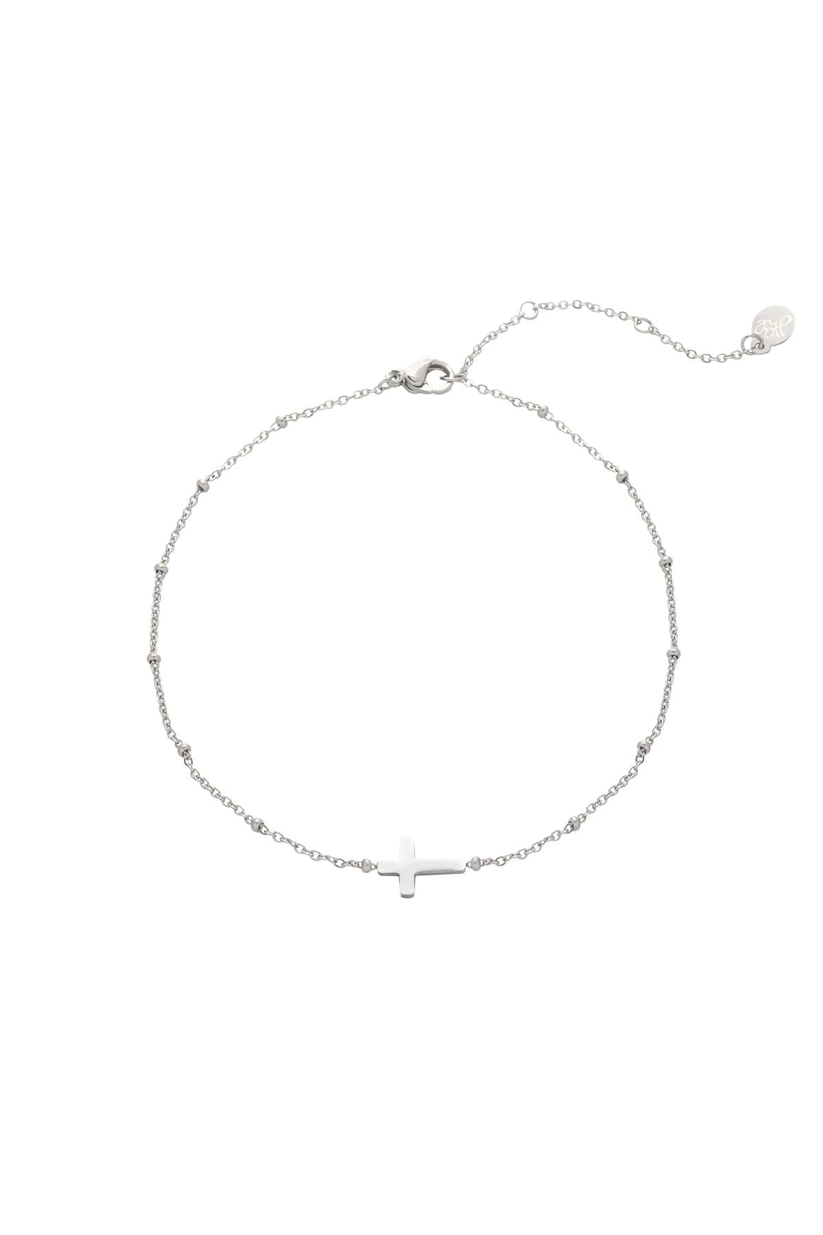Anklet Classic Cross Argenté Acier inoxydable