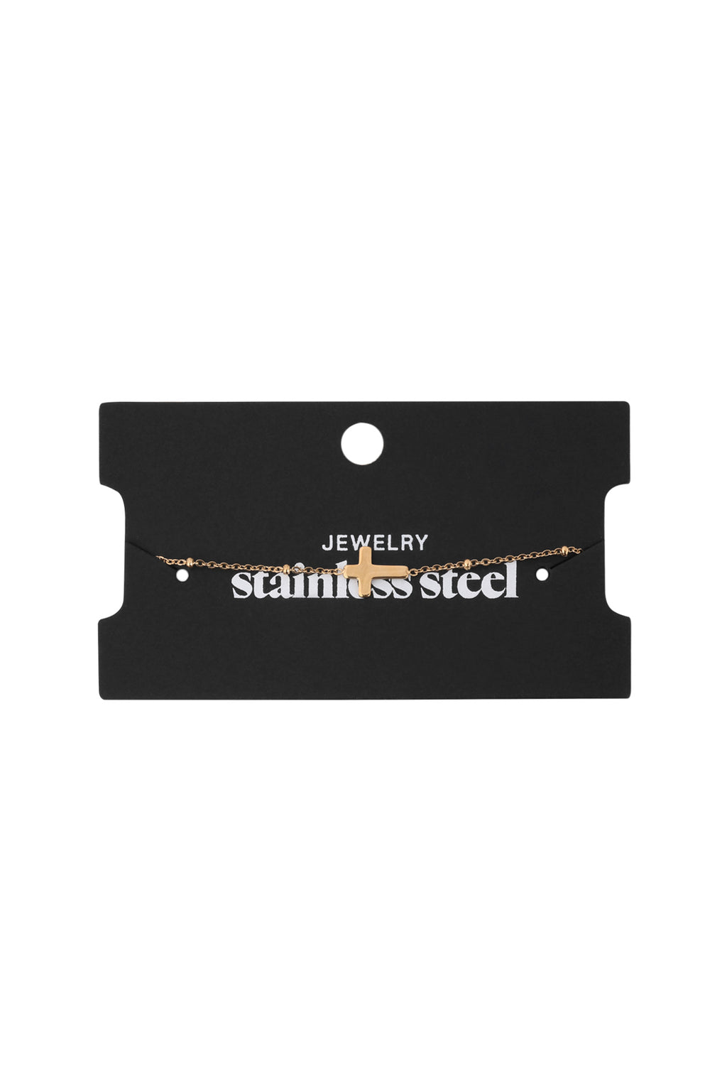 Anklet Classic Cross Argenté Acier inoxydable
