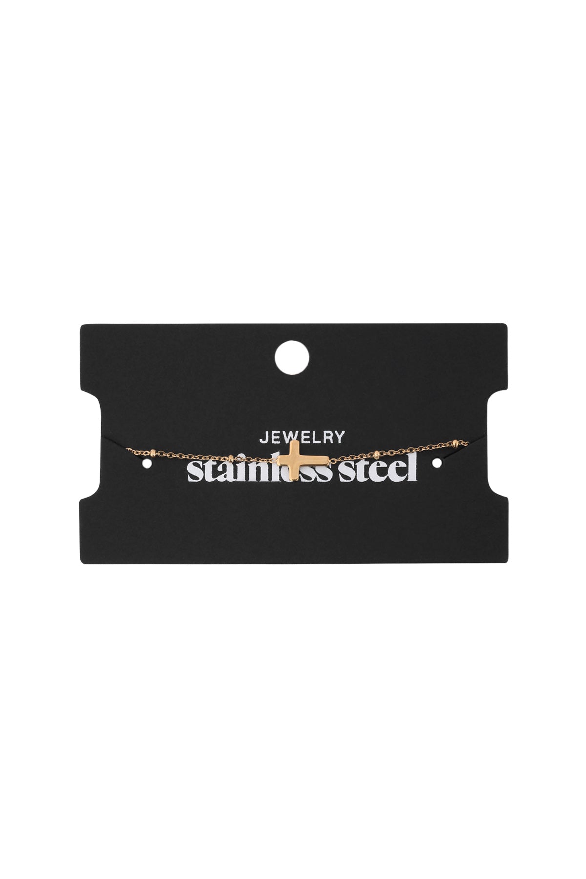 Anklet Classic Cross Argenté Acier inoxydable