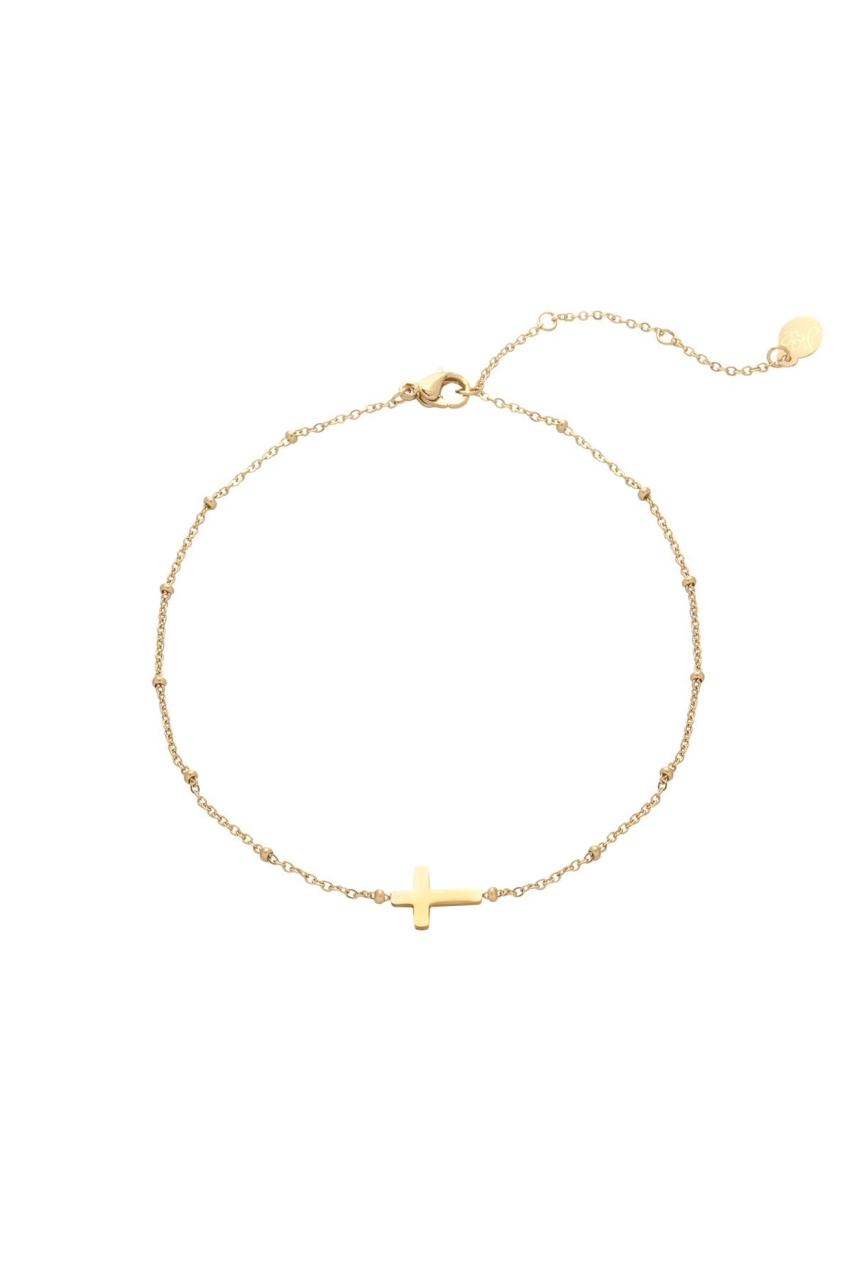 Anklet Classic Cross Argenté Acier inoxydable