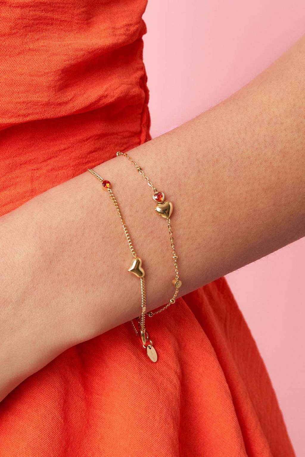 Bracelet Orné de Cœurs & Pierres Colorées - Bijou Romantique & Coloré Joyeux Femme
