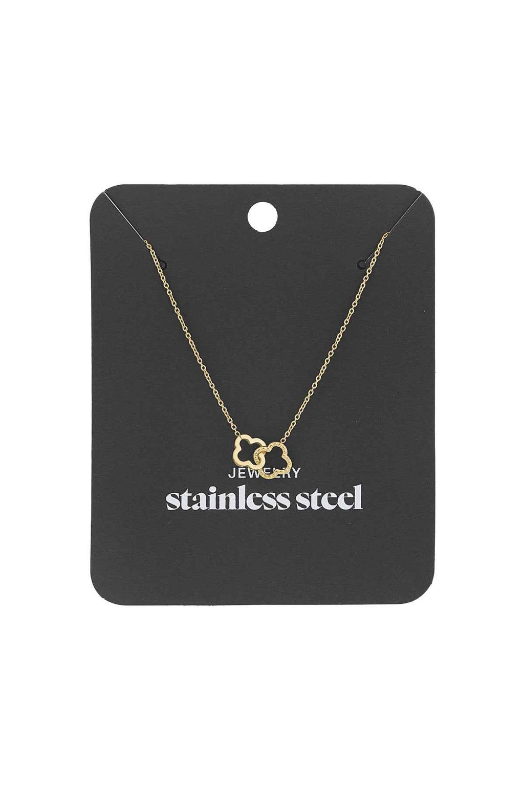 Collier Porte-Bonheur Trèfle Acier Inoxydable - Symbole Chance & Style Quotidien Femme