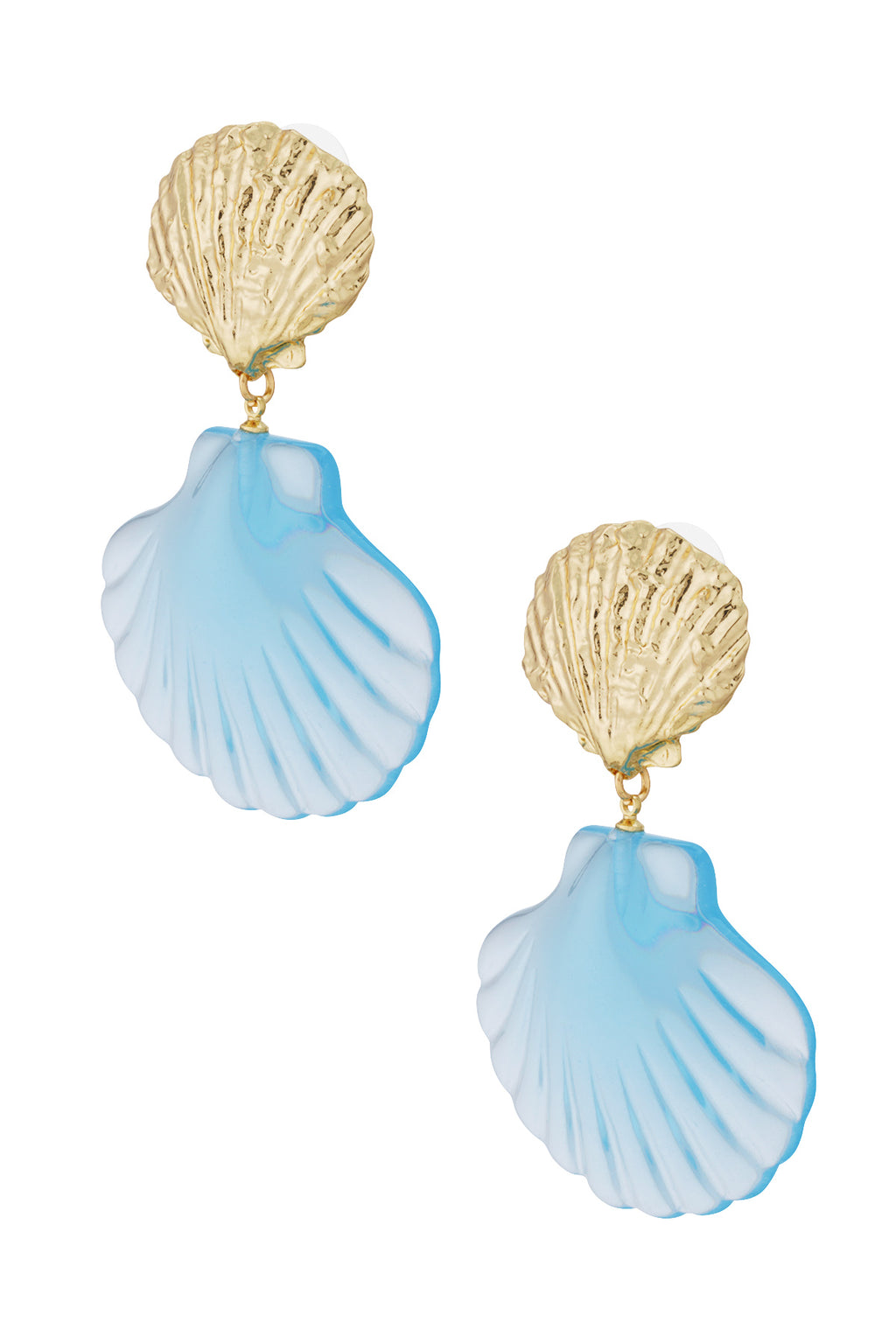 Boucles d'oreilles coquillage rose - Couleur rose et or
