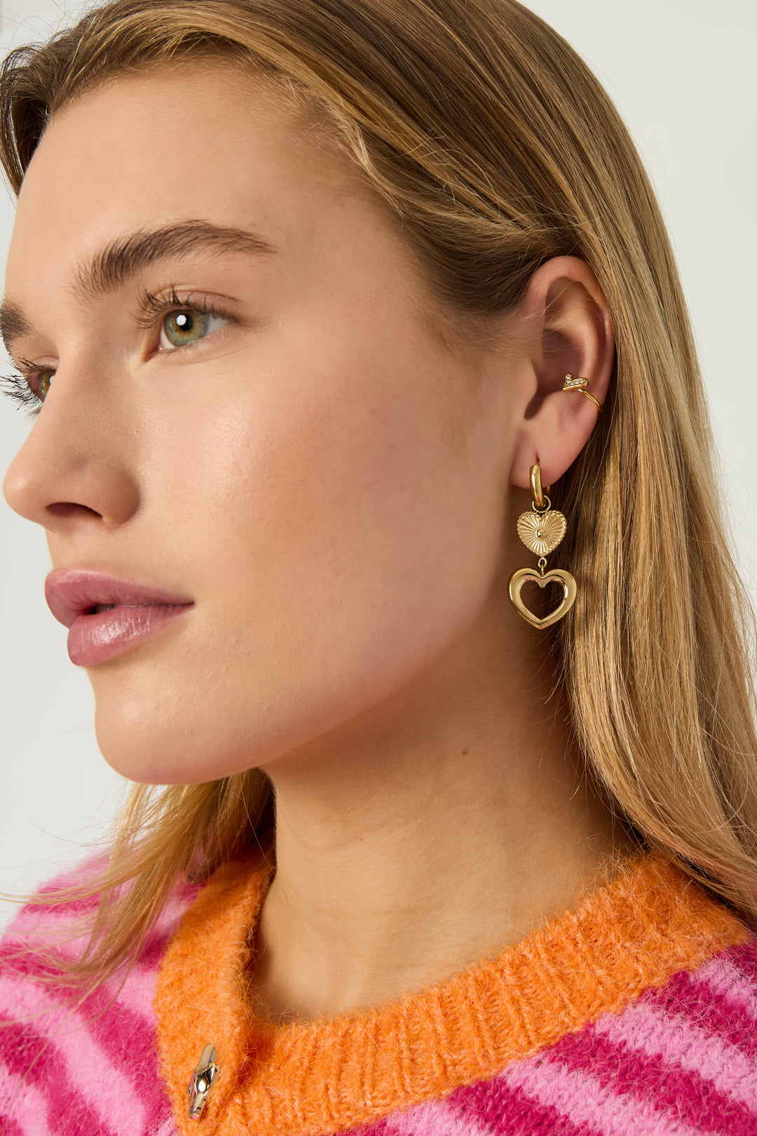 Boucles d'oreilles pendantes en acier inoxydable, style cœur, décontractées, simples et quotidiennes, bijoux pour femmes