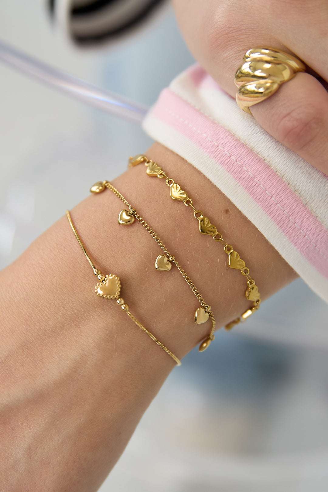Bracelet avec cœur décoré