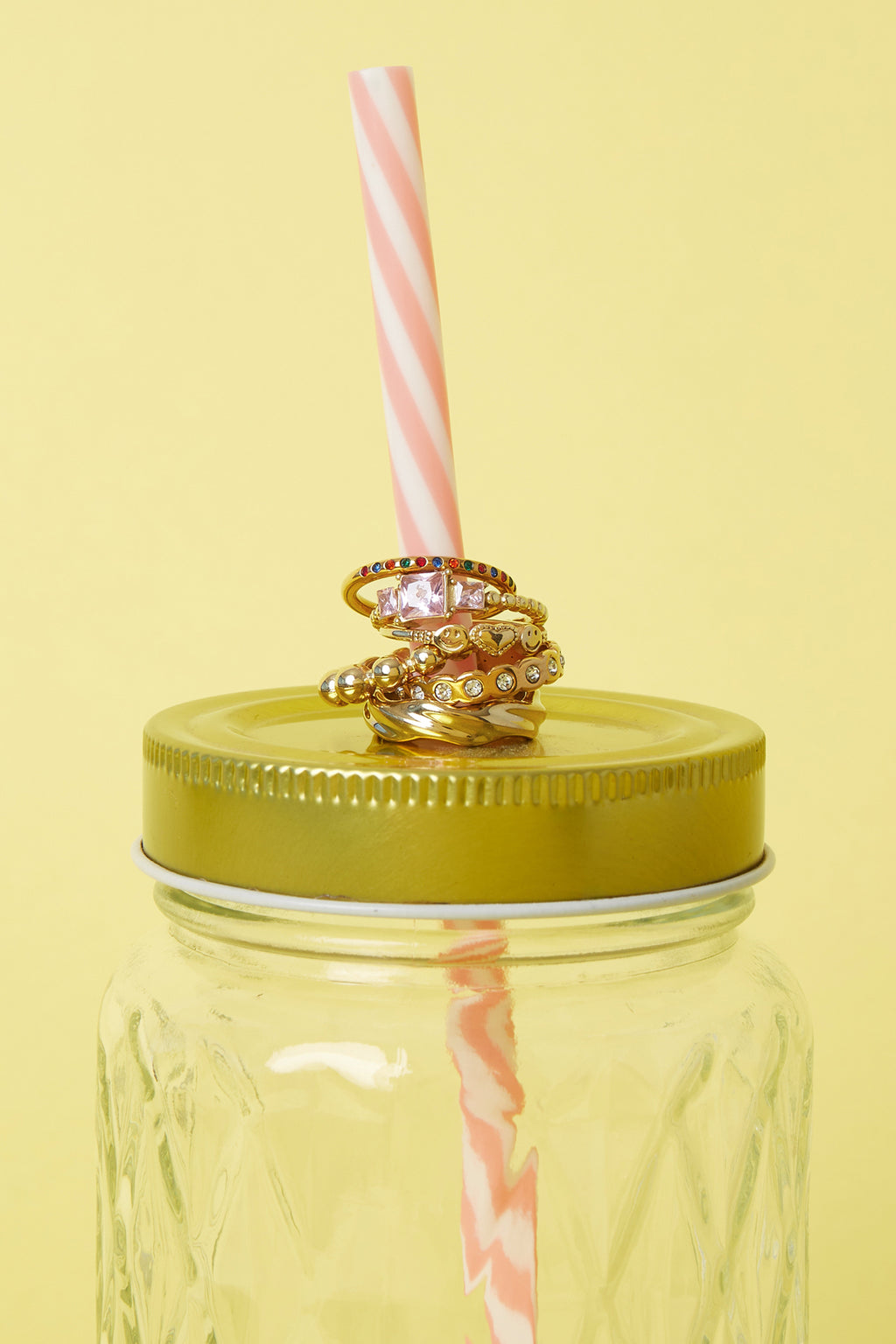 Bague avec des smileys et un cœur