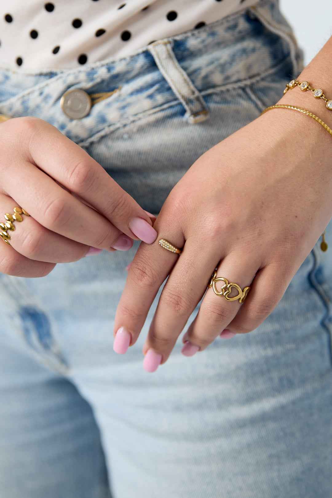 Bague Cœur Connecté Acier Inoxydable - Lien Symbolique & Port Quotidien Femme