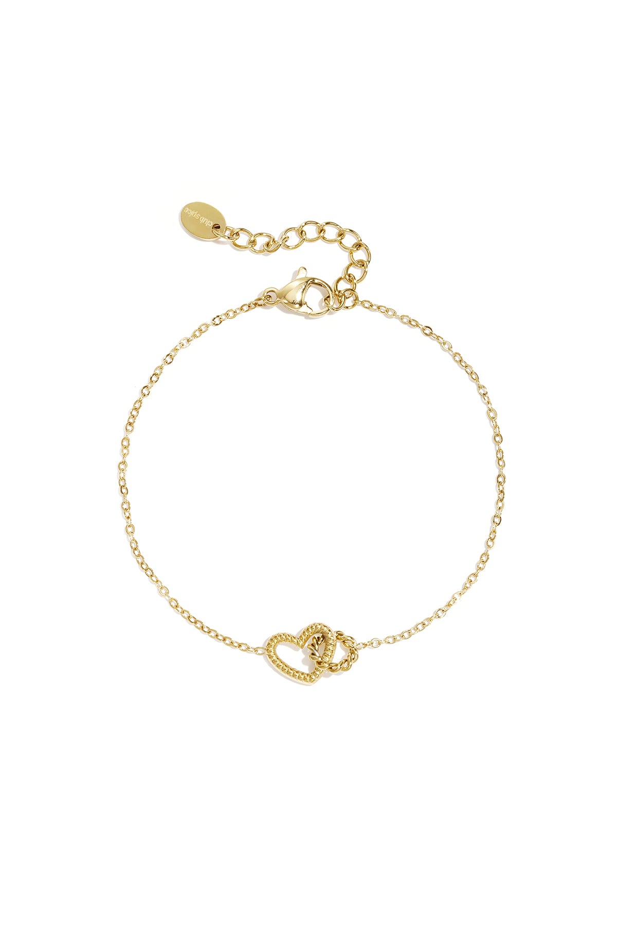 Bracelet avec breloque cœur reliée