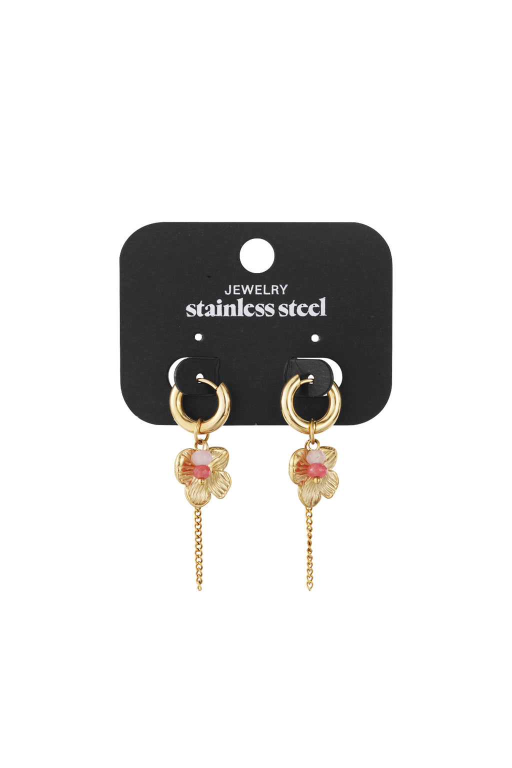 Boucles d'oreilles pendantes en acier inoxydable, série Fleur, décontractée, simple et quotidienne, bijoux pour femmes