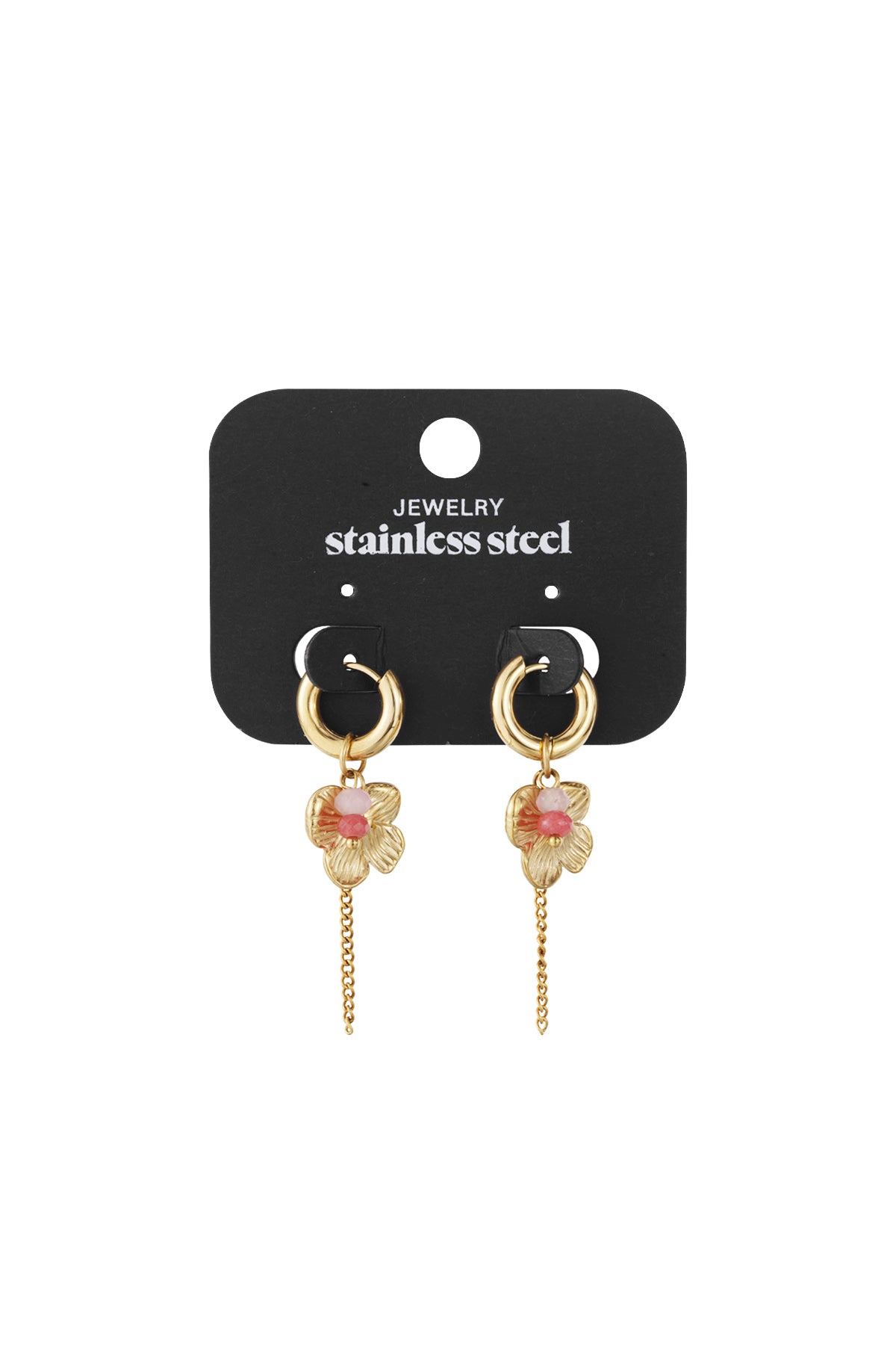 Boucles d'oreilles pendantes en acier inoxydable, série Fleur, décontractée, simple et quotidienne, bijoux pour femmes