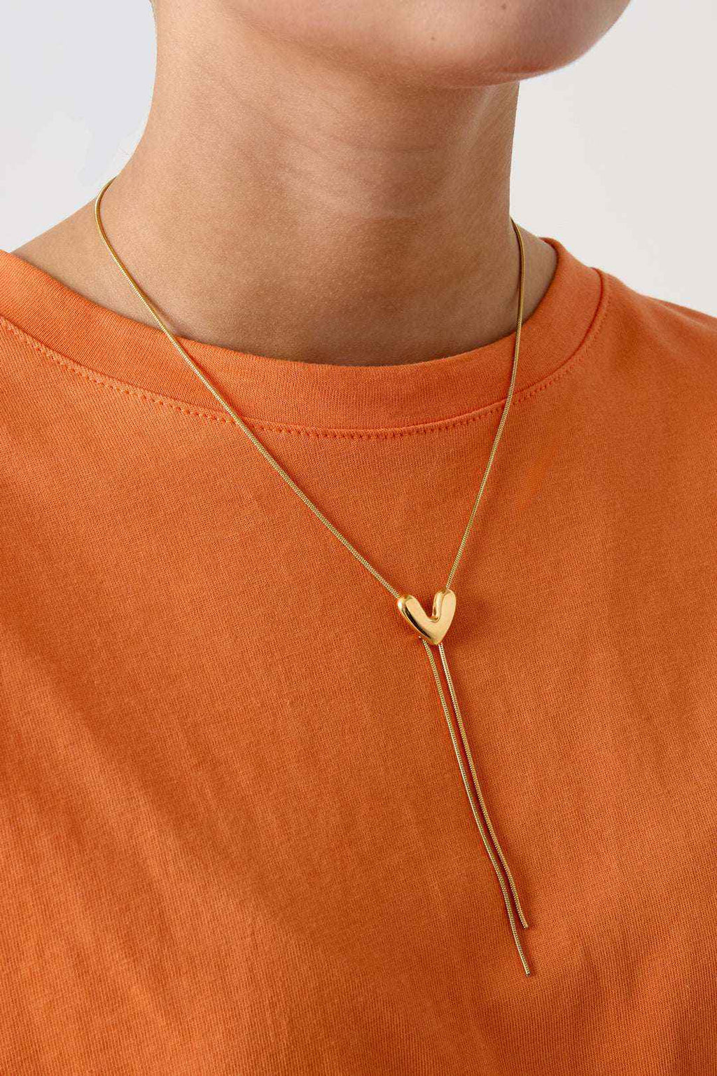 Collier Pendentif Cœur Duo - Acier Inoxydable Romantique Argent & Or Femme