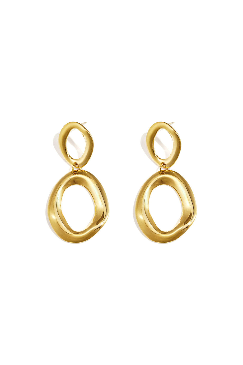 Boucles d'oreilles imposantes avec anneaux organiques