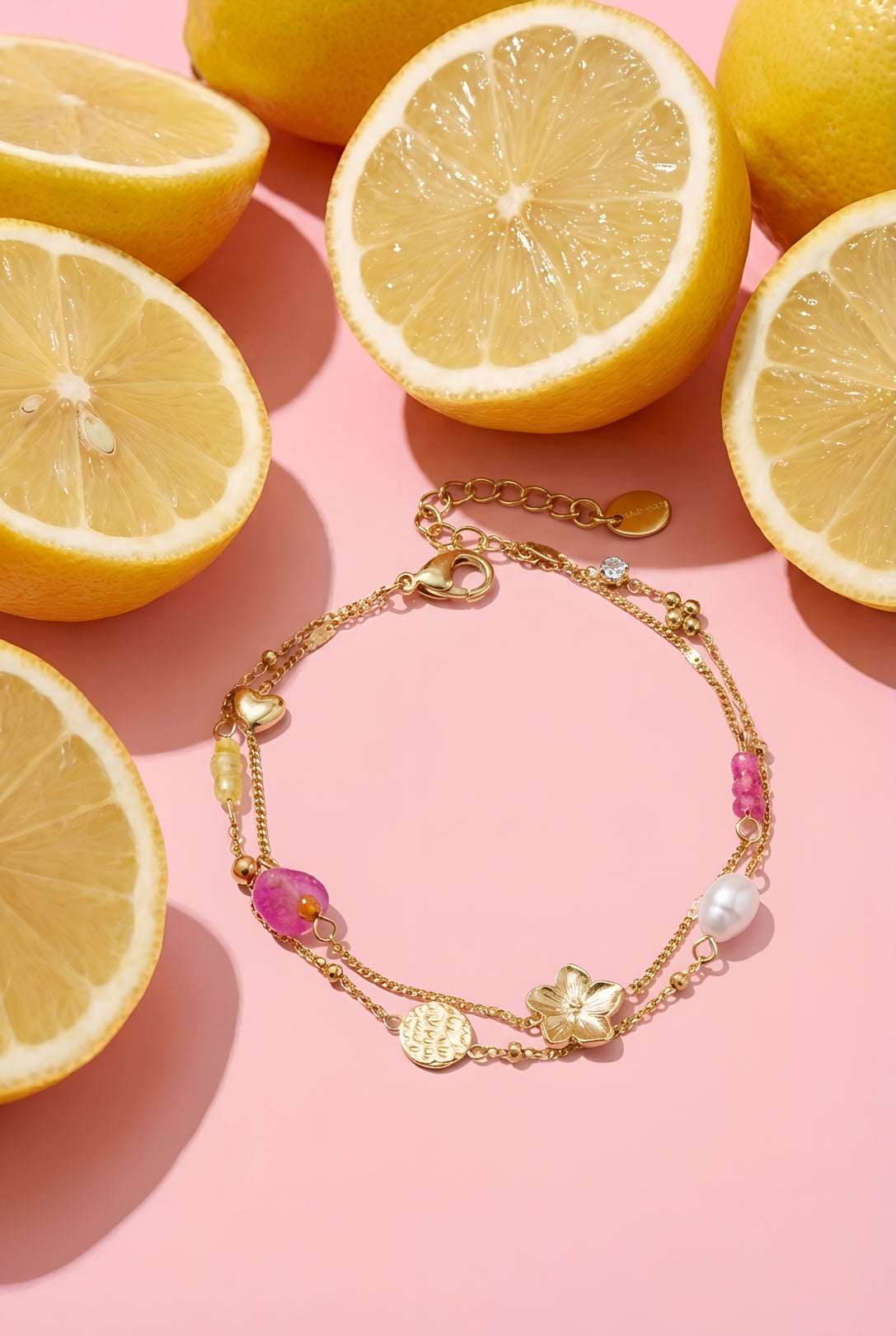 Bracelets à breloques avec pierre et perles