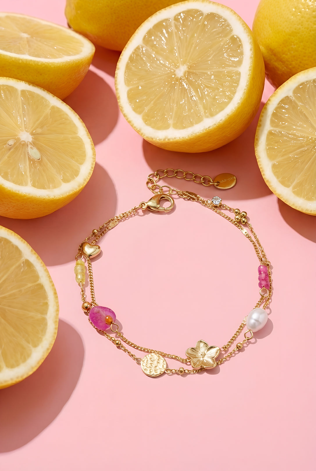 Bracelets à breloques avec pierre et perles