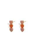 Boucles d'oreilles pendantes en forme de cœur avec pierres (3 pièces)