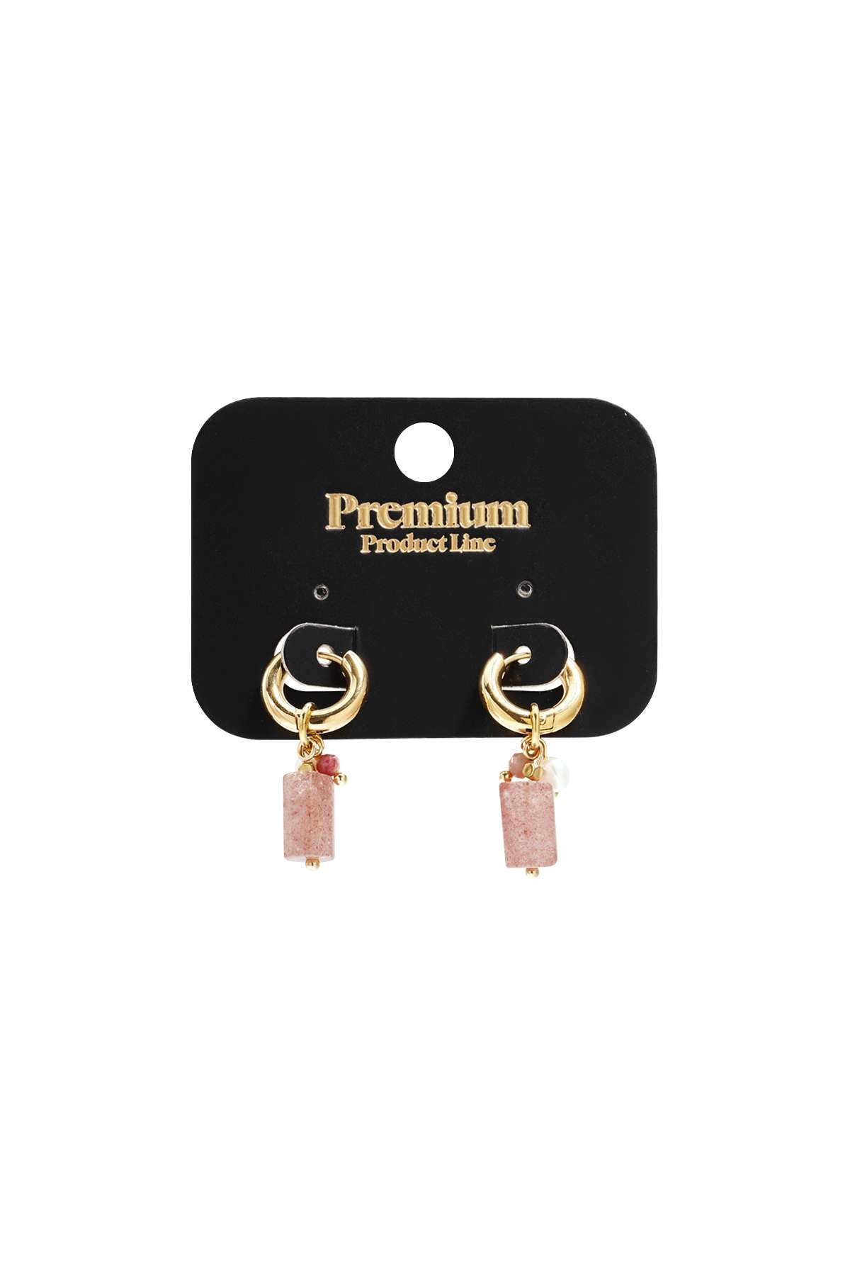 Petites boucles d'oreilles créoles avec pendentifs en perles, en pierres et en pierres