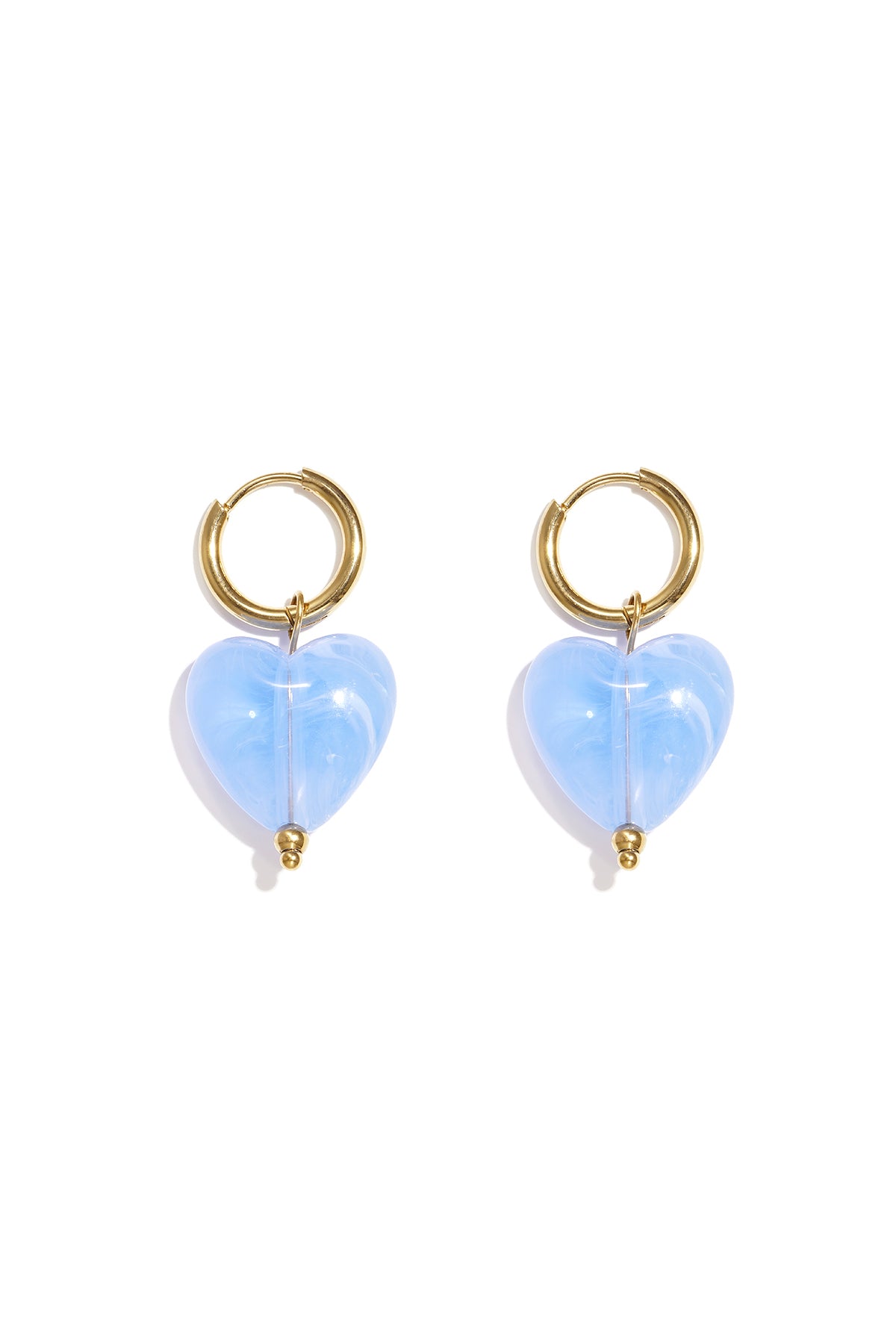 Boucles d'oreilles avec des perles en forme de cœur