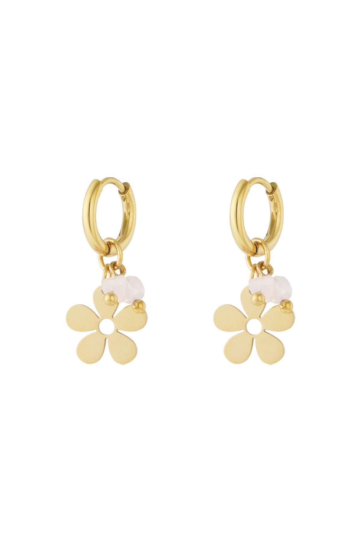 Boucles d'oreilles pendantes en acier inoxydable, motif floral, style décontracté et quotidien