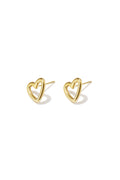 Boucles d'oreilles puces en acier inoxydable en forme de cœur, collection Daily Simple