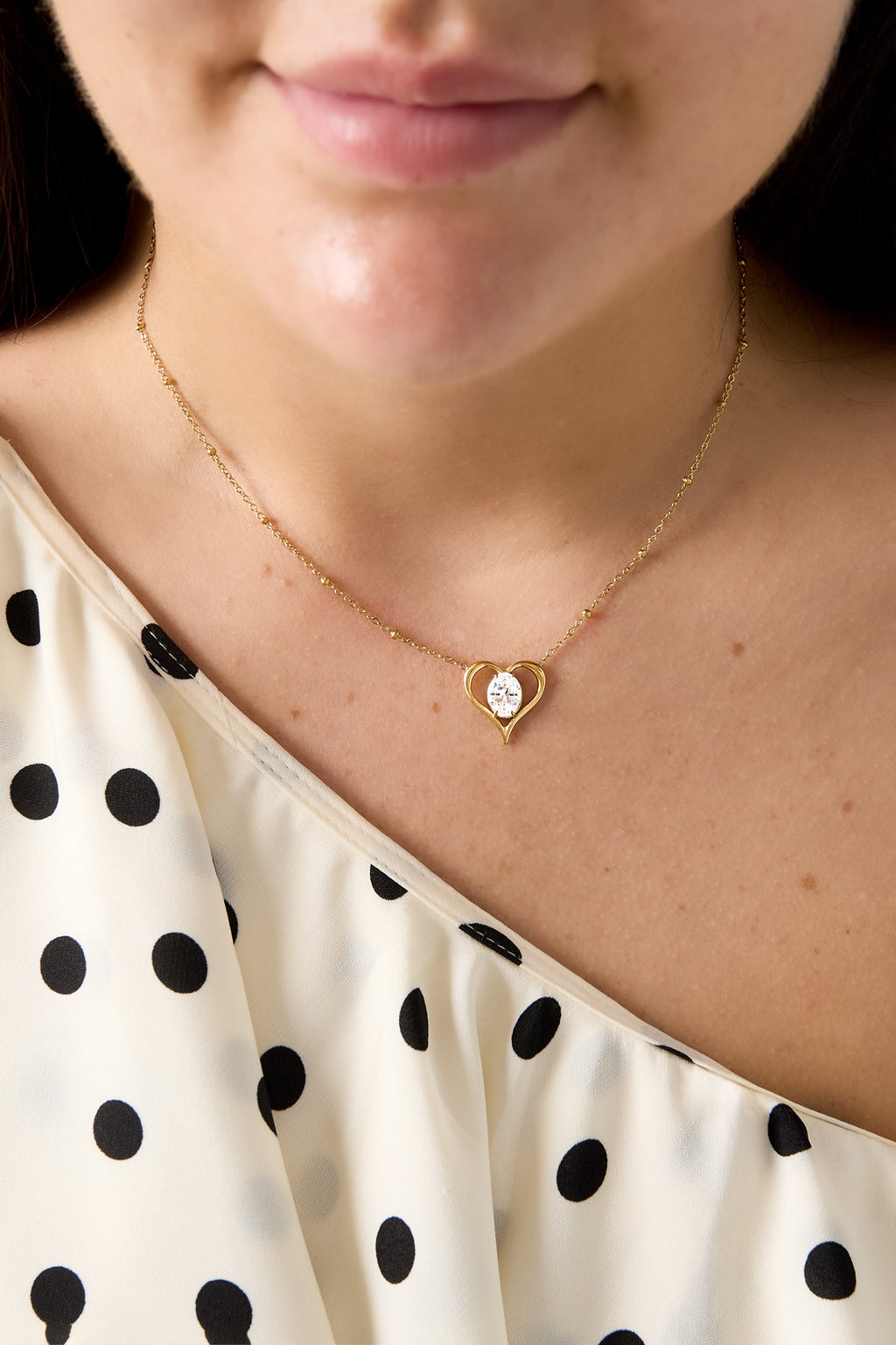 Colliers pendentifs en acier inoxydable en forme de cœur, collection Daily Simple
