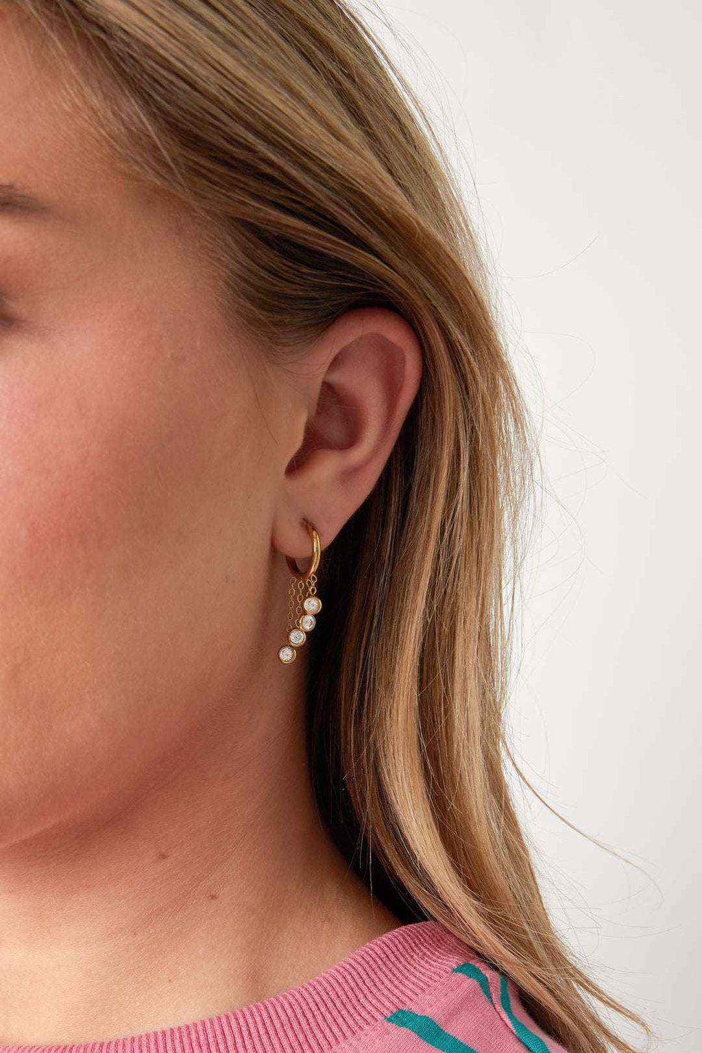 Boucles d'Oreilles Pendantes Rondes - Acier Inoxydable Classique & Élégant Argent & Or Femme