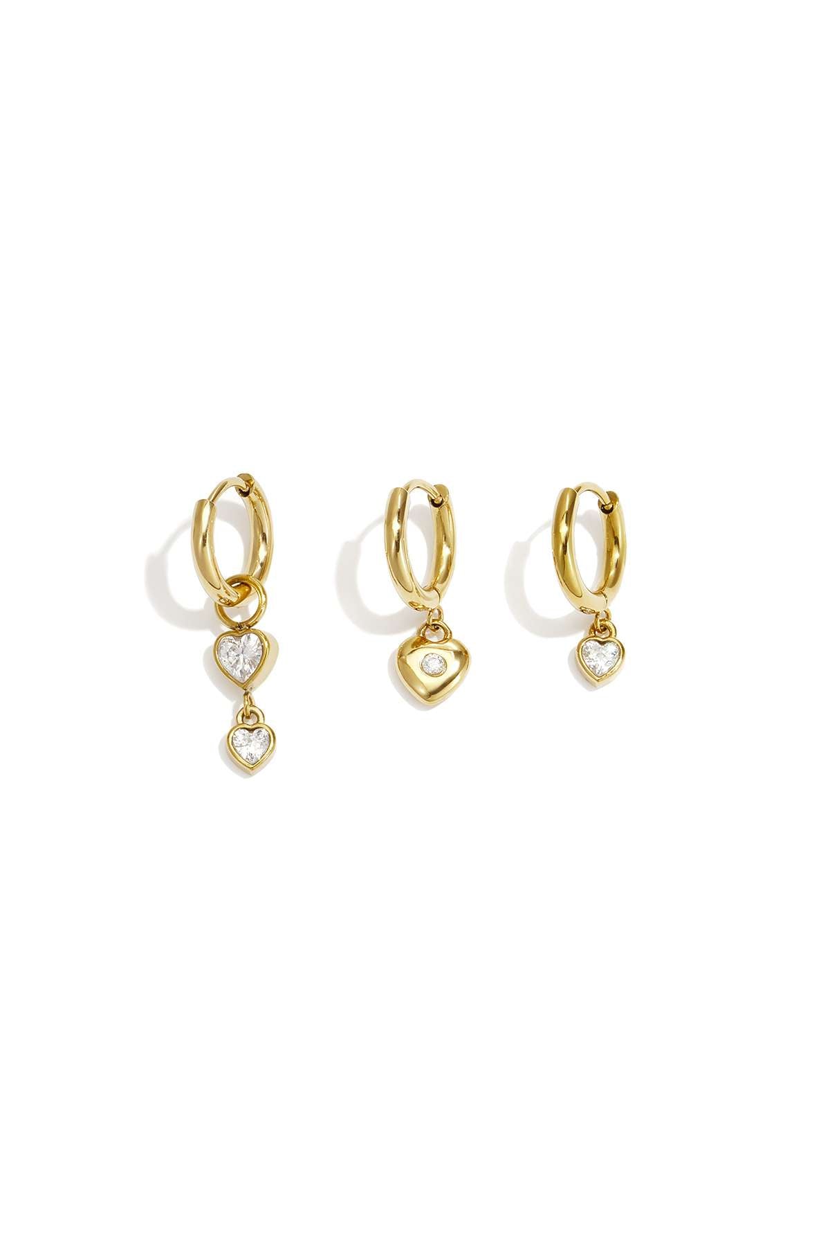 Boucles d'oreilles en acier inoxydable, style cœur, collection Daily Simple, bijoux pour femmes