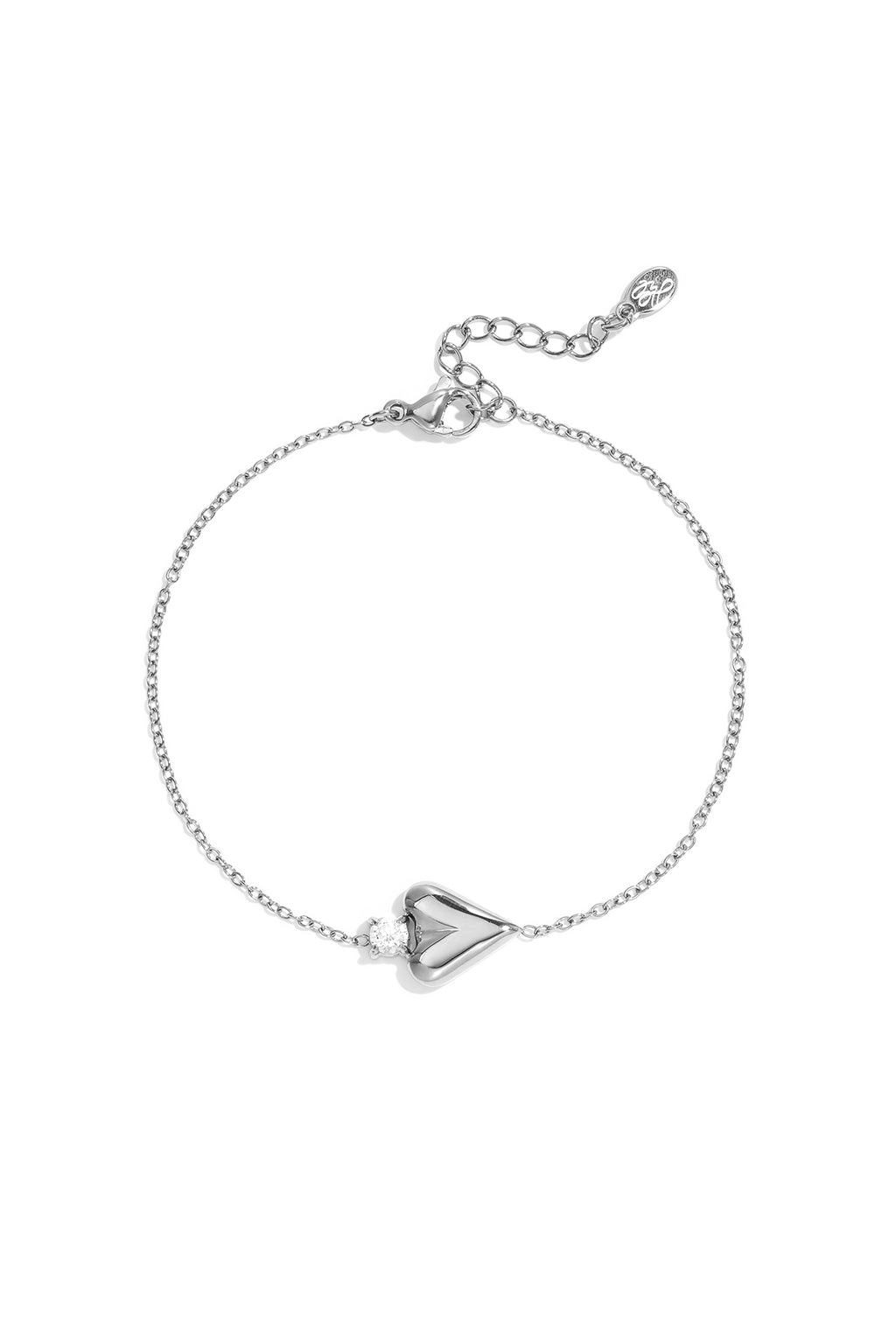 Bracelet Breloque Cœur & Strass - Simplicité Glamour & Éclat Quotidien Femme - Bijoumani