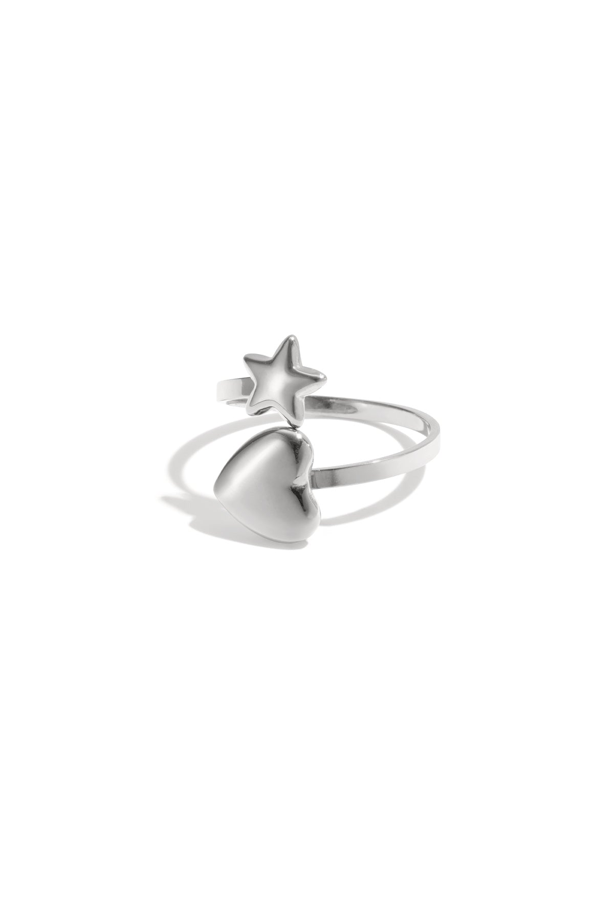 Bague avec coeur et étoile
