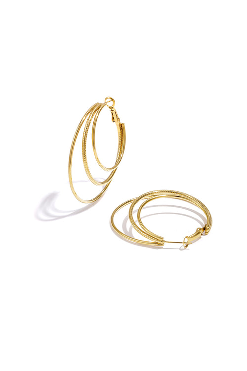 Boucles d'oreilles créoles simples superposées