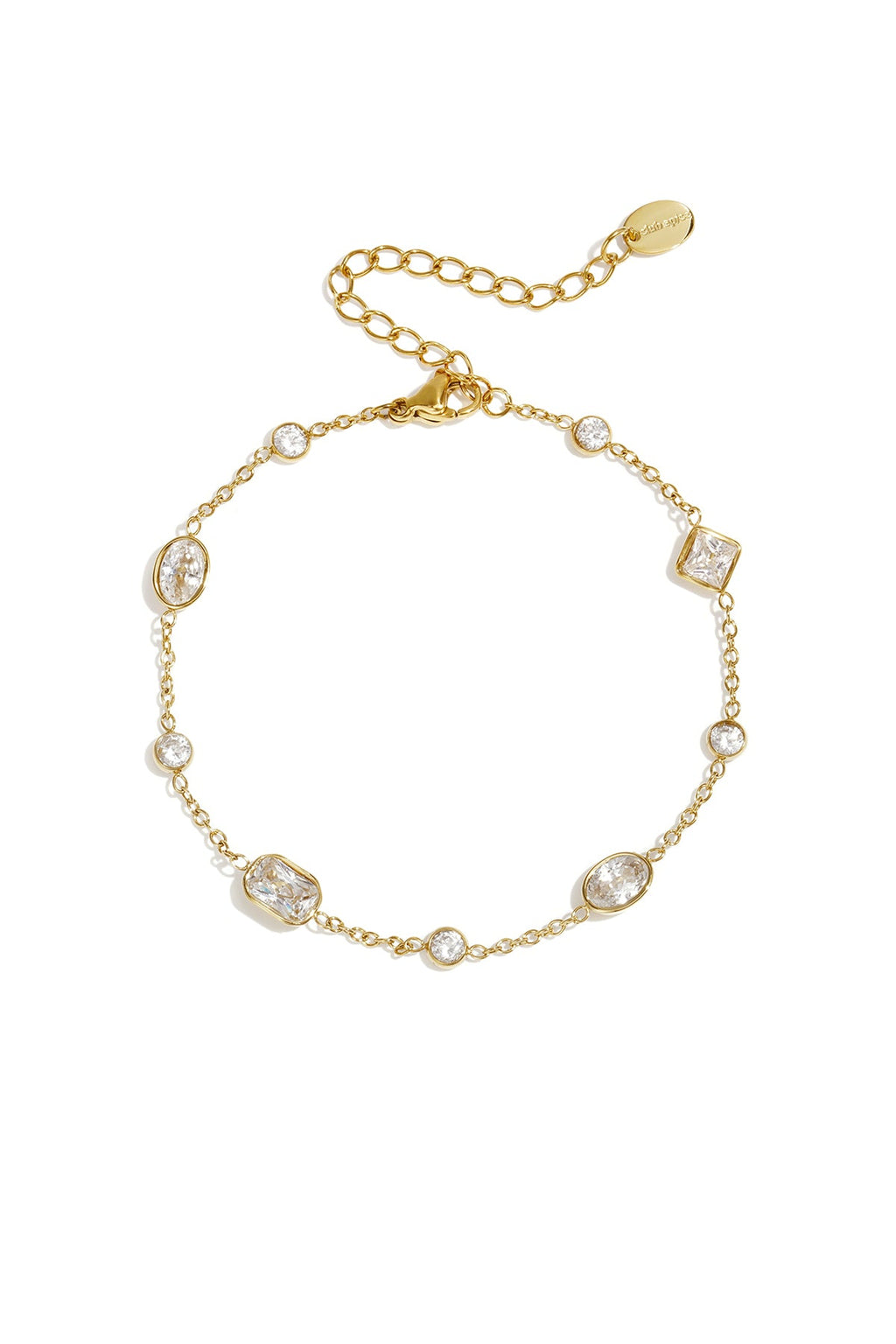 Bracelet Géométrique Zircon - Multicolore Acier Inoxydable Femme - Bijoumani