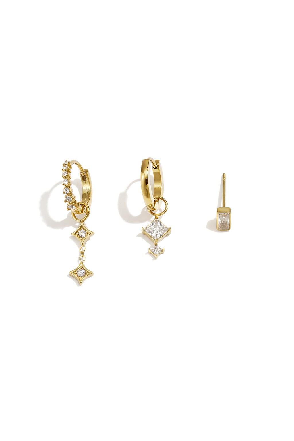 Boucles d'oreilles en acier inoxydable, forme géométrique, collection simple pour le quotidien, bijoux pour femmes