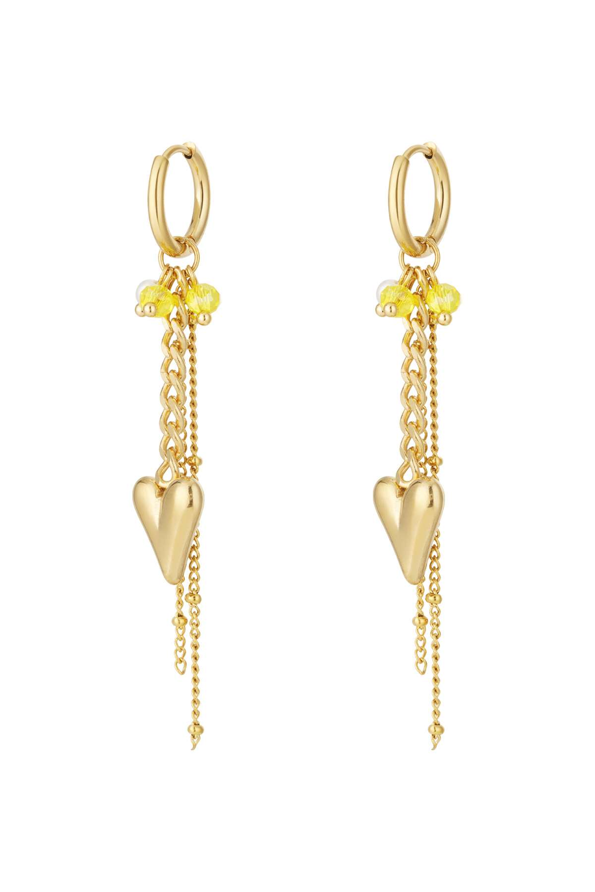 Boucles d'oreilles pendantes en forme de cœur