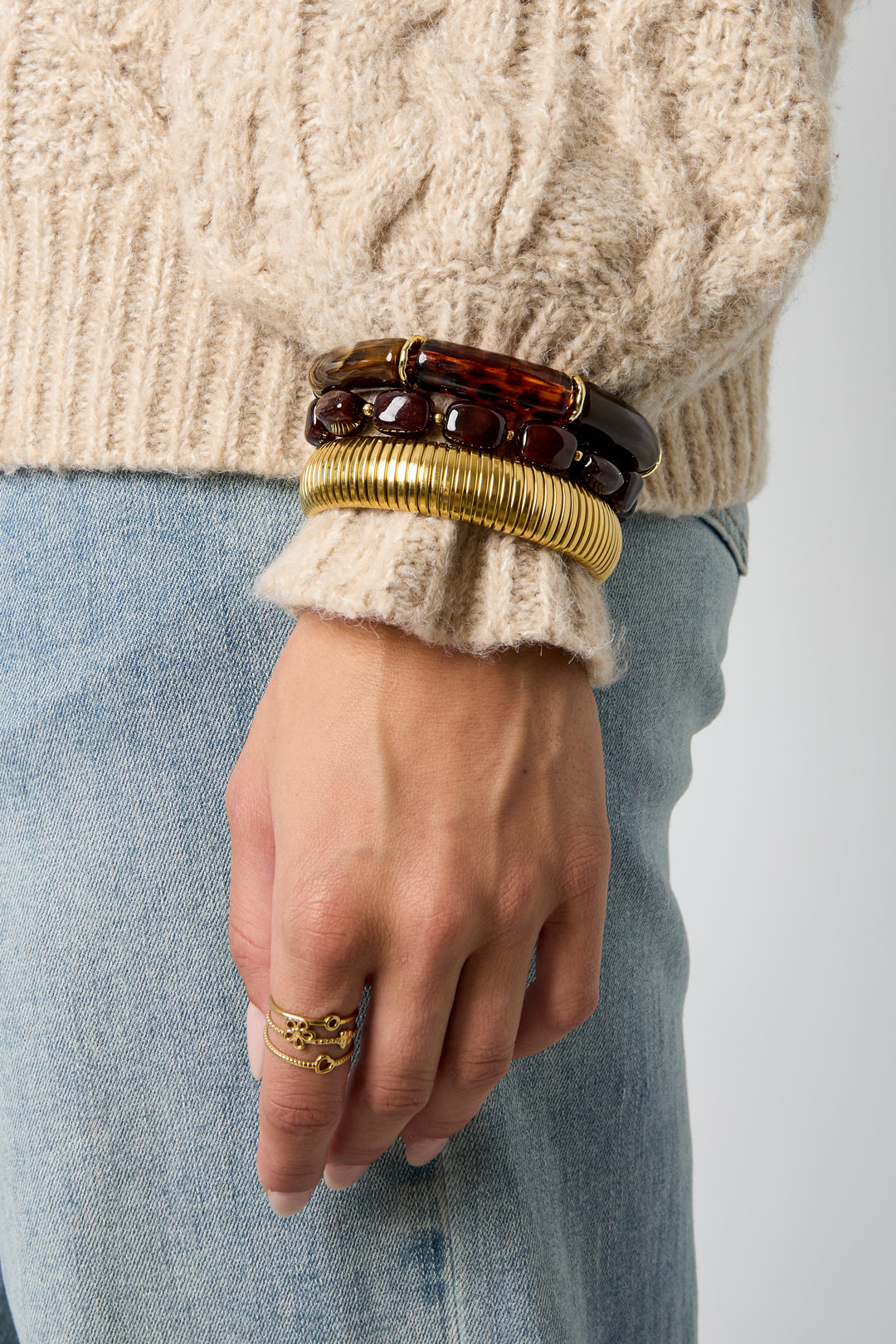 Bracelets en perles acryliques, bijoux simples pour femmes, collection Daily Simple