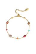 Bracelet Géométrique Zircon - Multicolore Acier Inoxydable Femme - Bijoumani