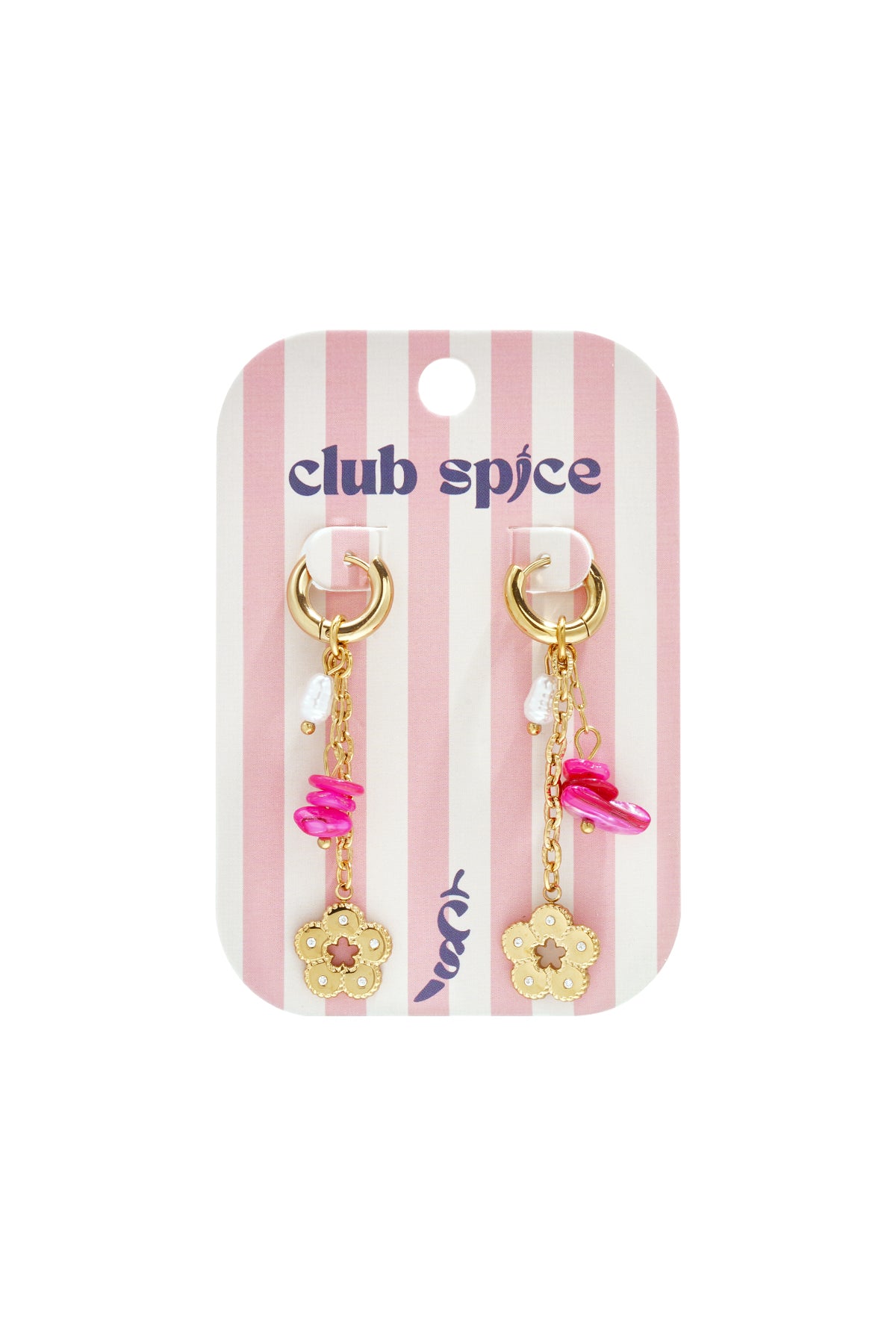 Boucles d'oreilles en perles d'acier inoxydable, style floral