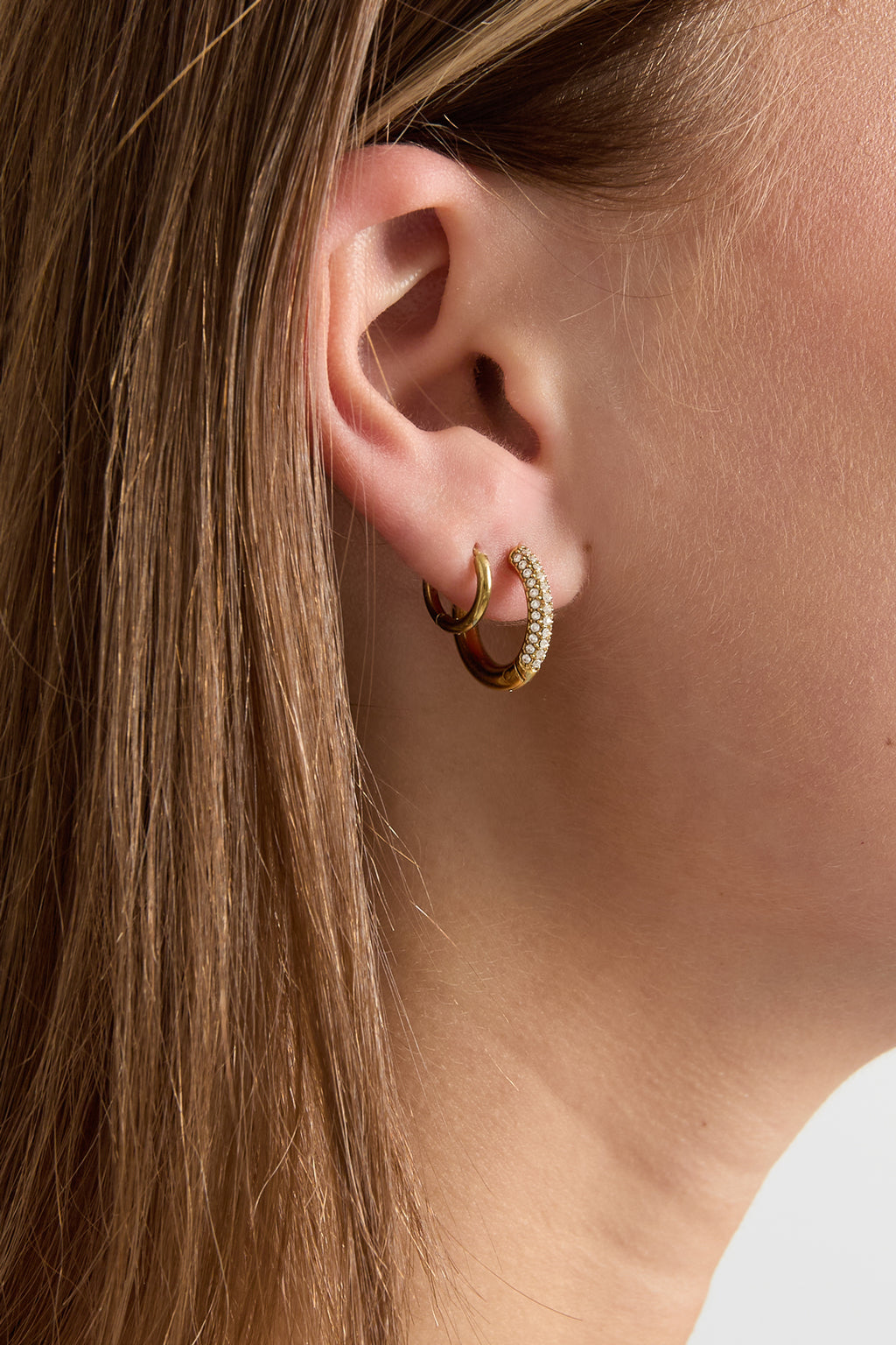 Boucles d'oreilles créoles en acier inoxydable,
