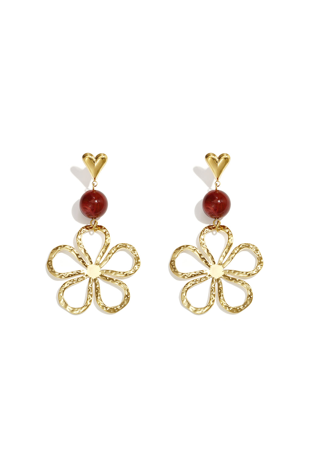 Boucles d'oreilles pendantes en acier inoxydable, motif fleur, collection Daily Simple, bijoux pour femmes