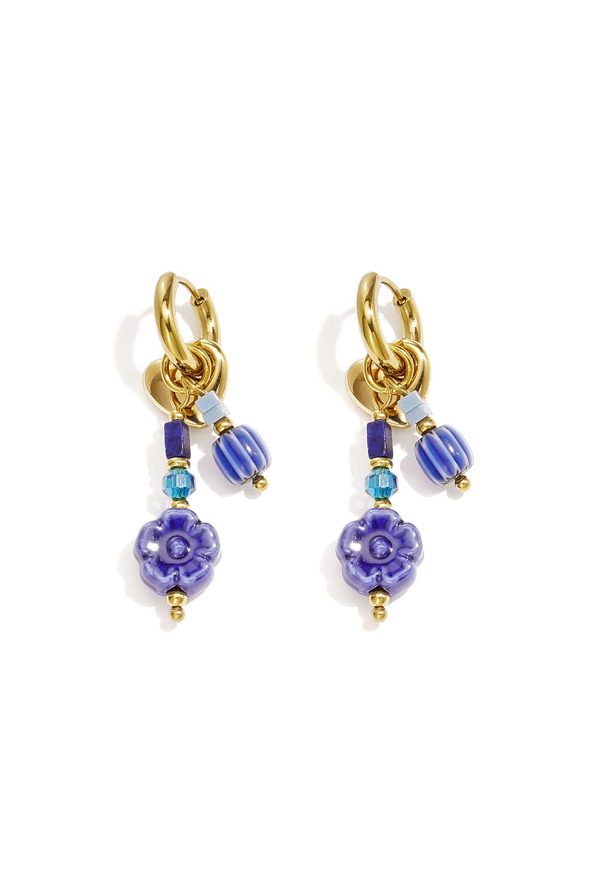 Boucles d'oreilles en perles d'acier inoxydable, style floral, collection Daily Simple, bijoux pour femmes